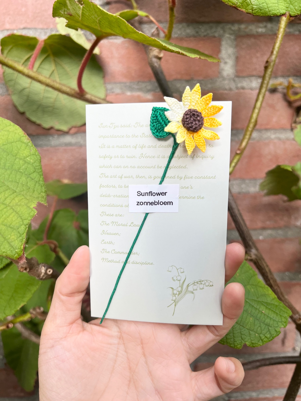 Micro Gehaakte zonnebloemen Boekenleggers