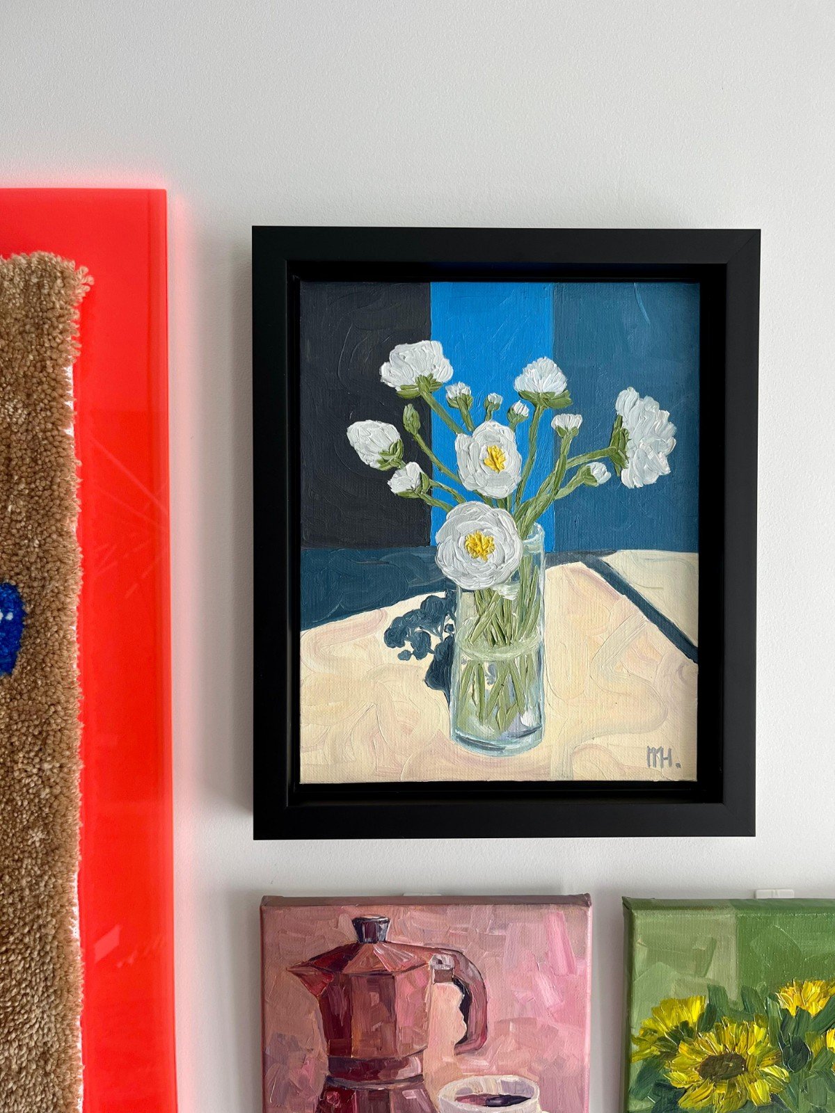 Schilderij "Flowers + blue" - origineel kunstwerk in olieverf - 88274 Schilderij "Flowers + blue" - origineel kunstwerk in olieverf