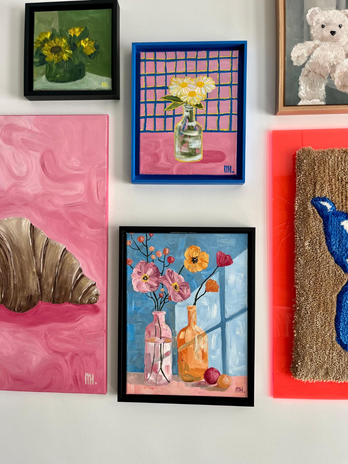 Schilderij "Je veux une croissant" - origineel kunstwerk van olieverf