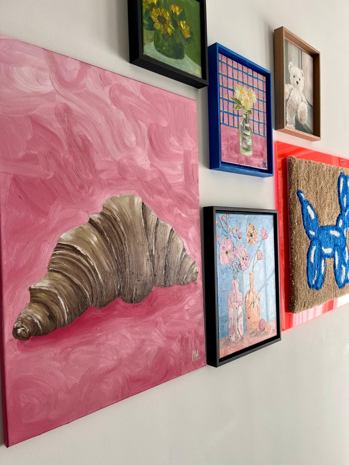 Schilderij "Je veux une croissant" - origineel kunstwerk van olieverf