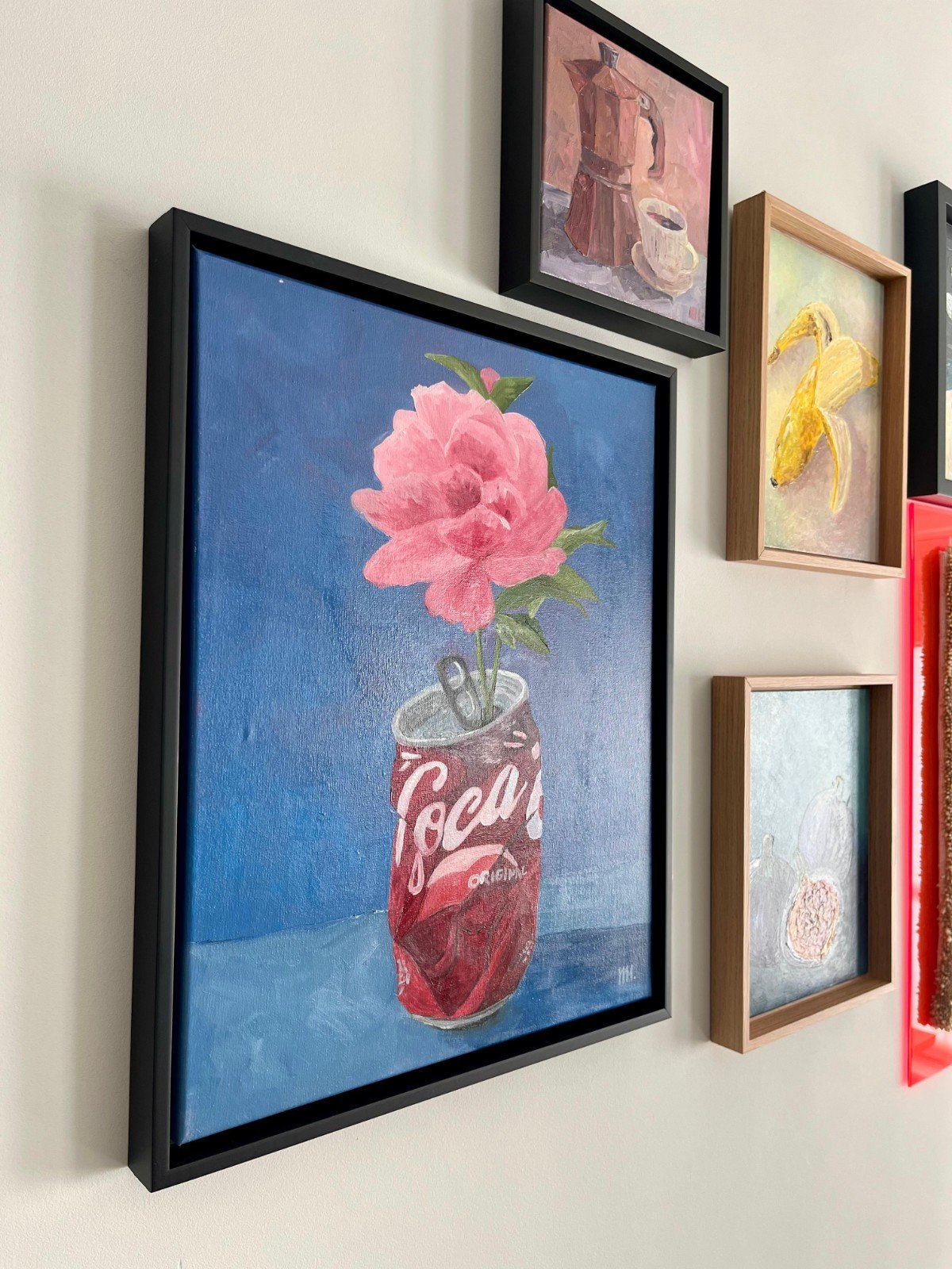 Schilderij "Petals & Pop" - origineel kunstwerk in olieverf