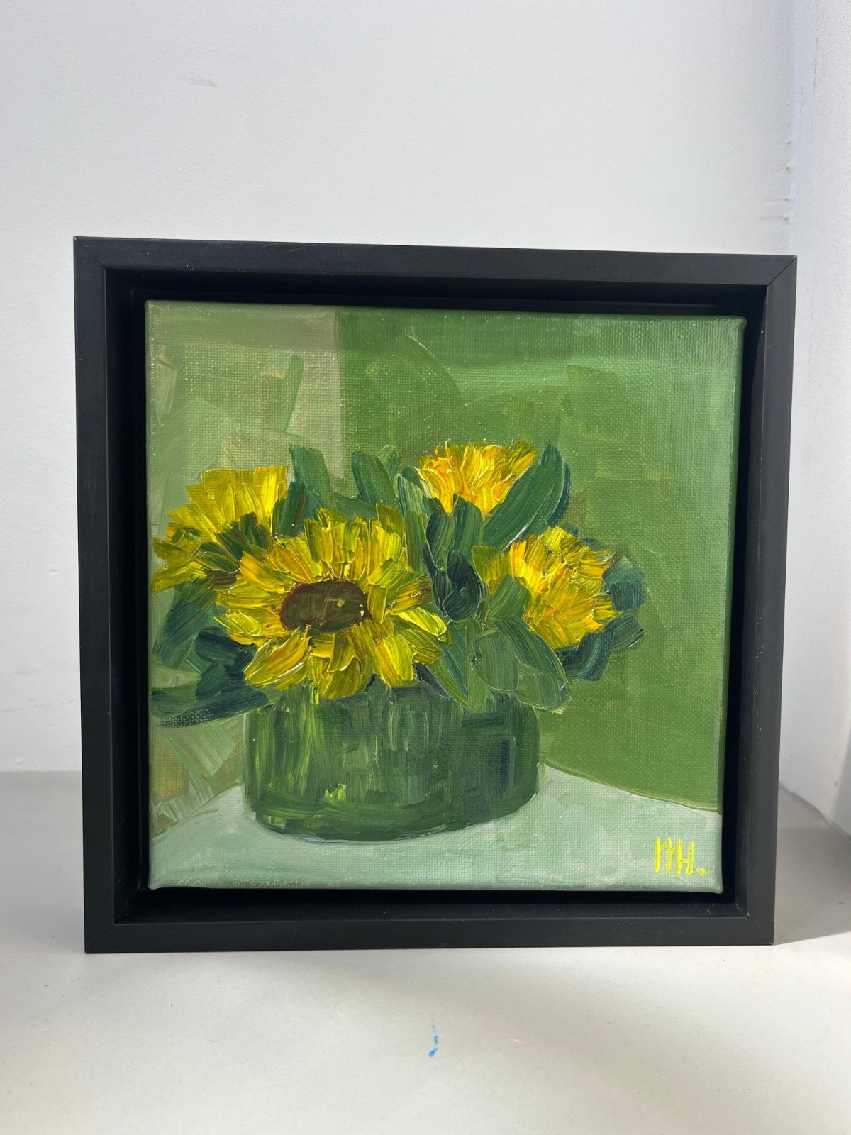 Schilderij "zonnebloemen" - origineel kunstwerk in olieverf