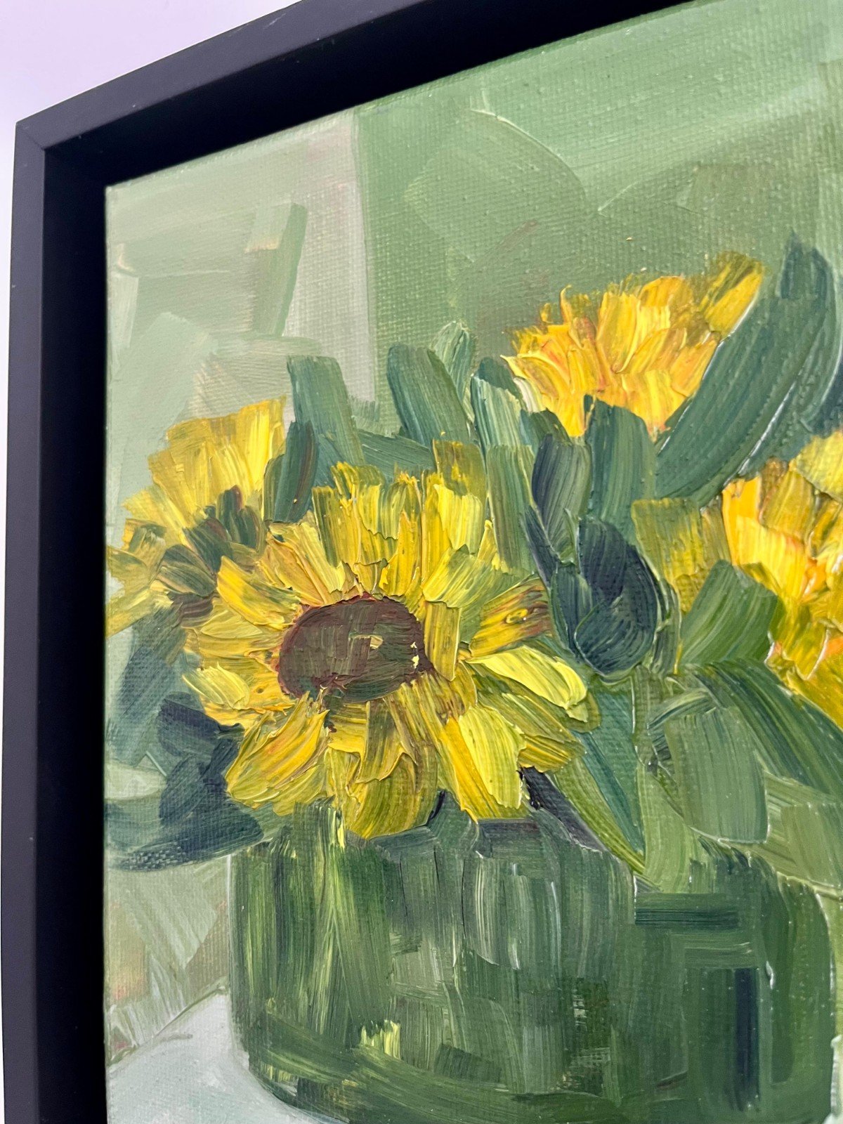 Schilderij "zonnebloemen" - origineel kunstwerk in olieverf