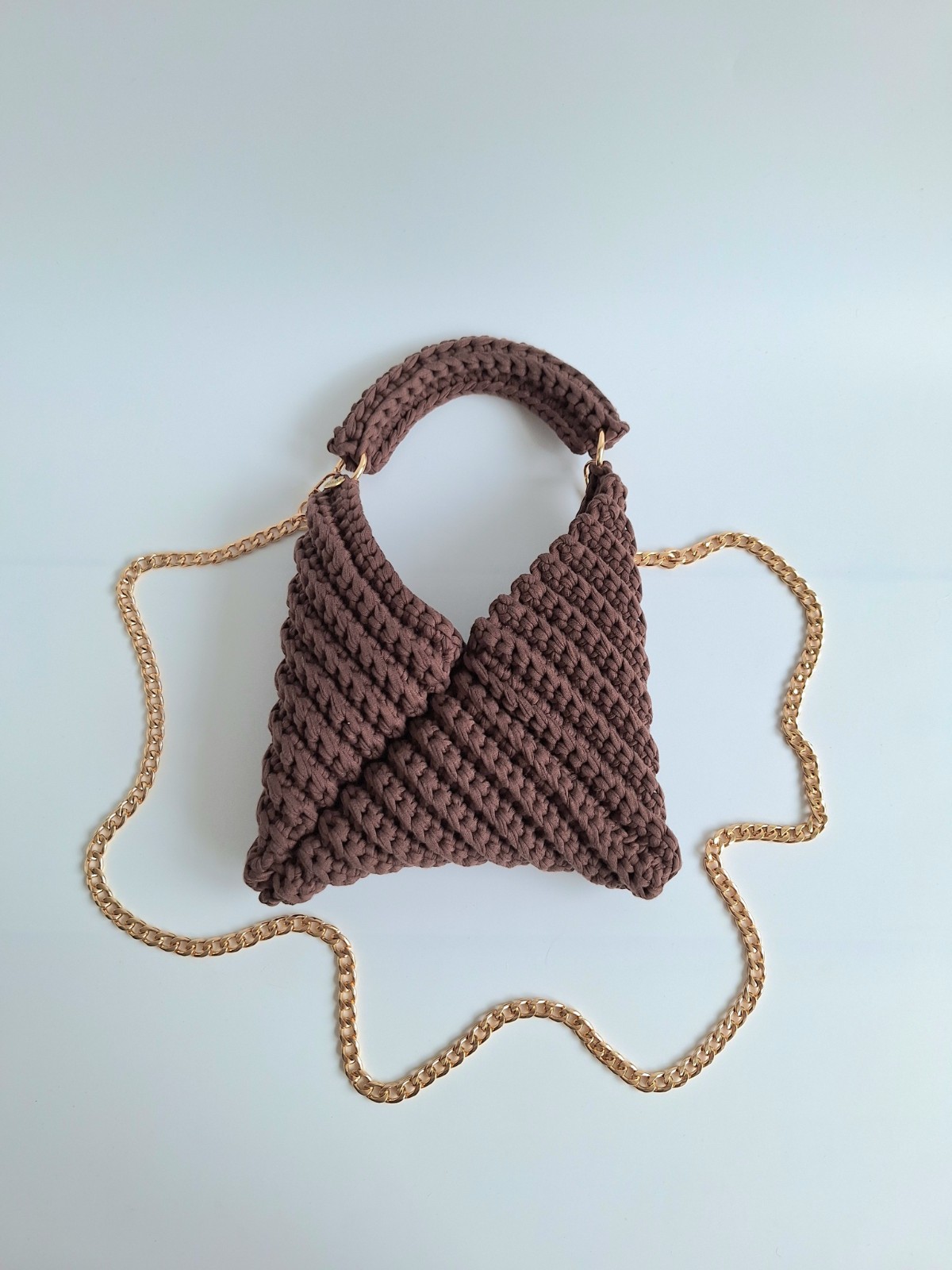 Gehaakte crossbody tas | Donkerbruin