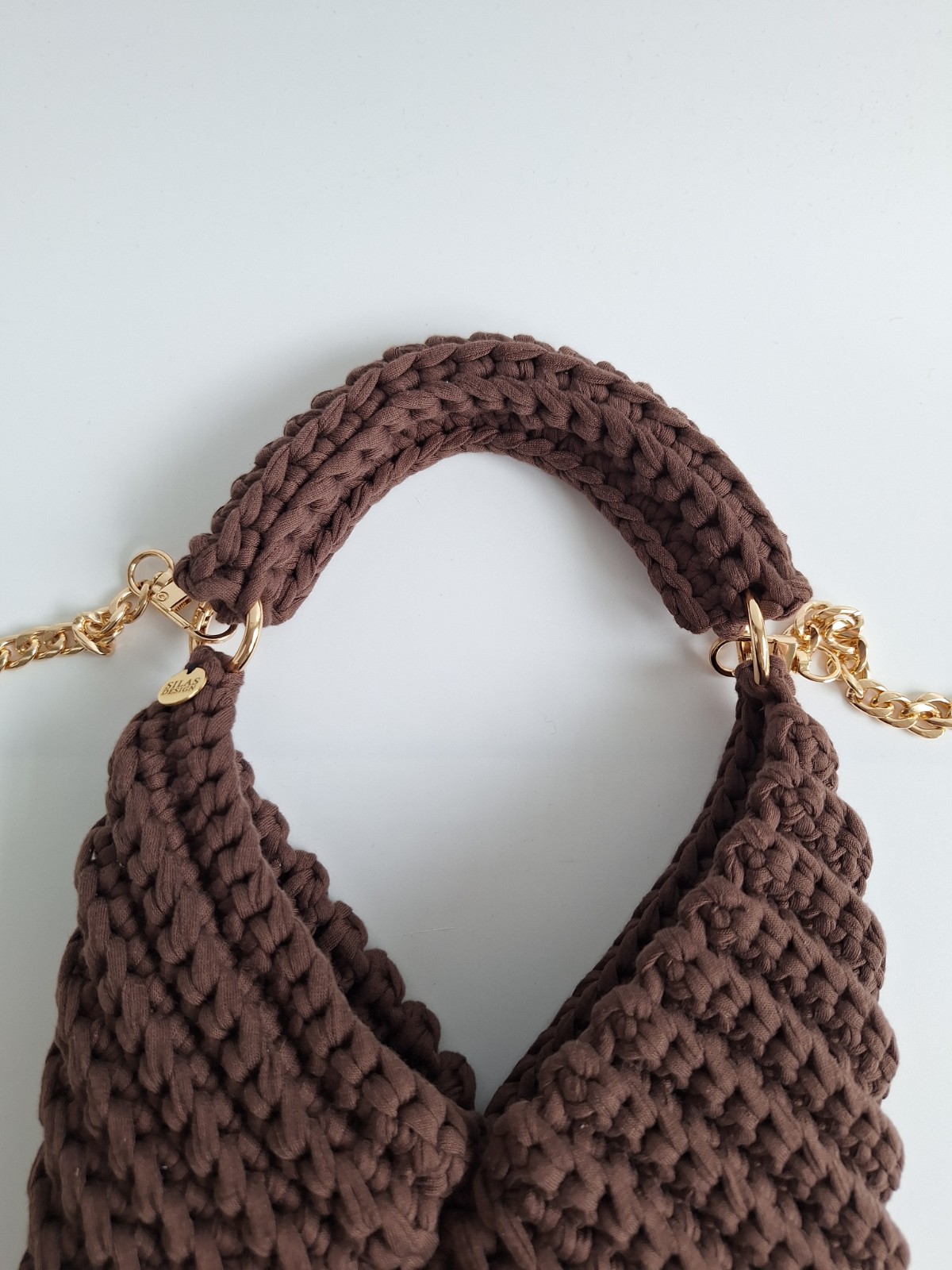 Gehaakte crossbody tas | Donkerbruin