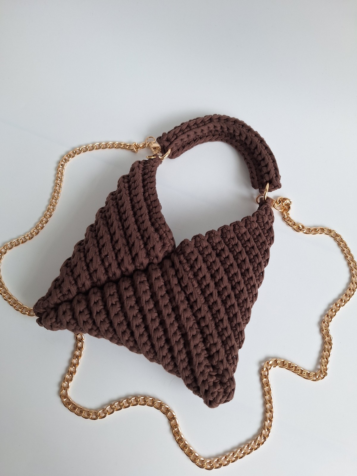 Gehaakte crossbody tas | Donkerbruin