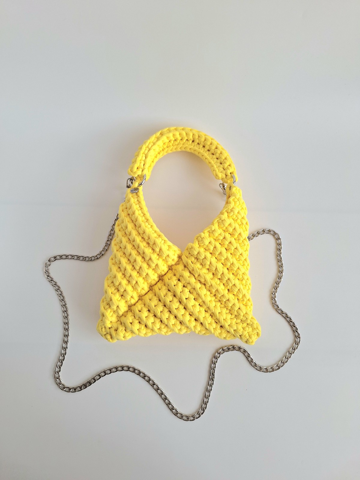 Gehaakte crossbody tas | Geel