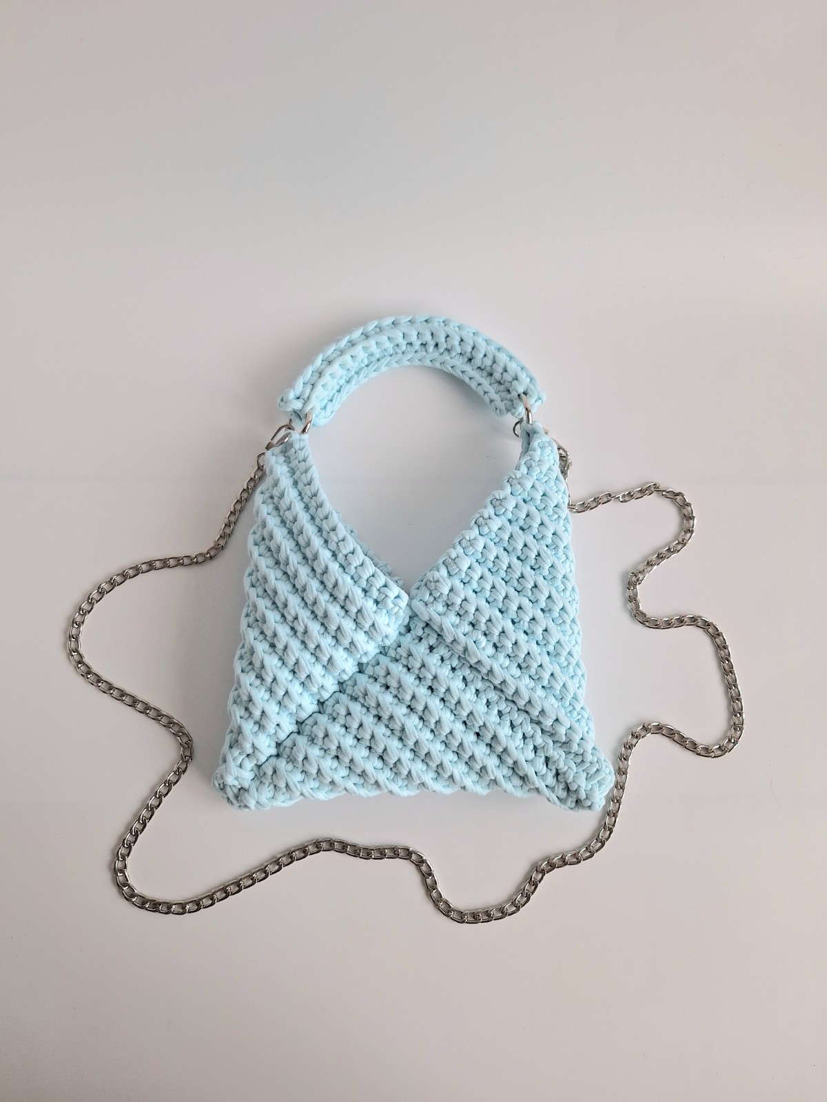 Gehaakte crossbody tas | Lichtblauw