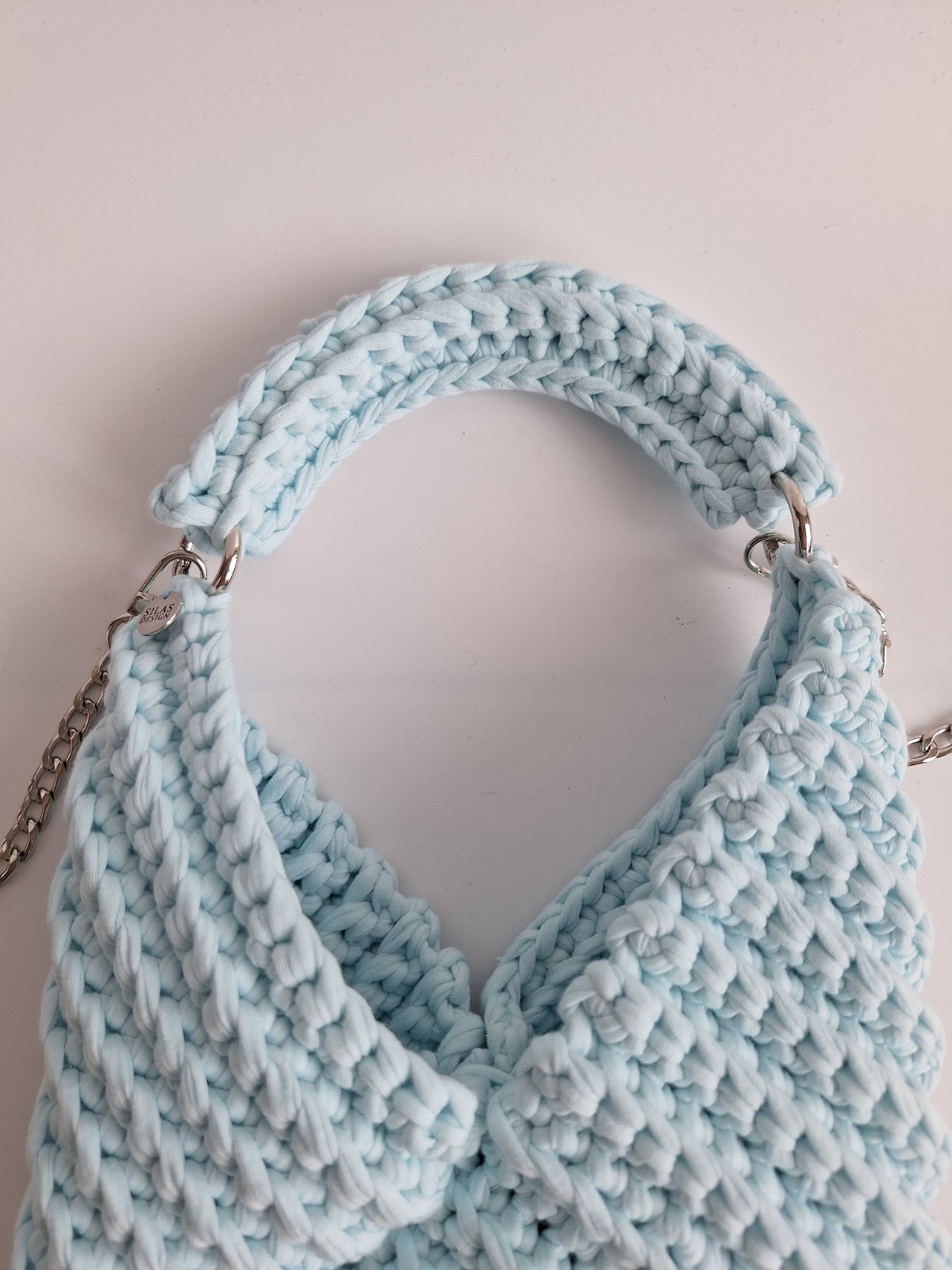 Gehaakte crossbody tas | Lichtblauw