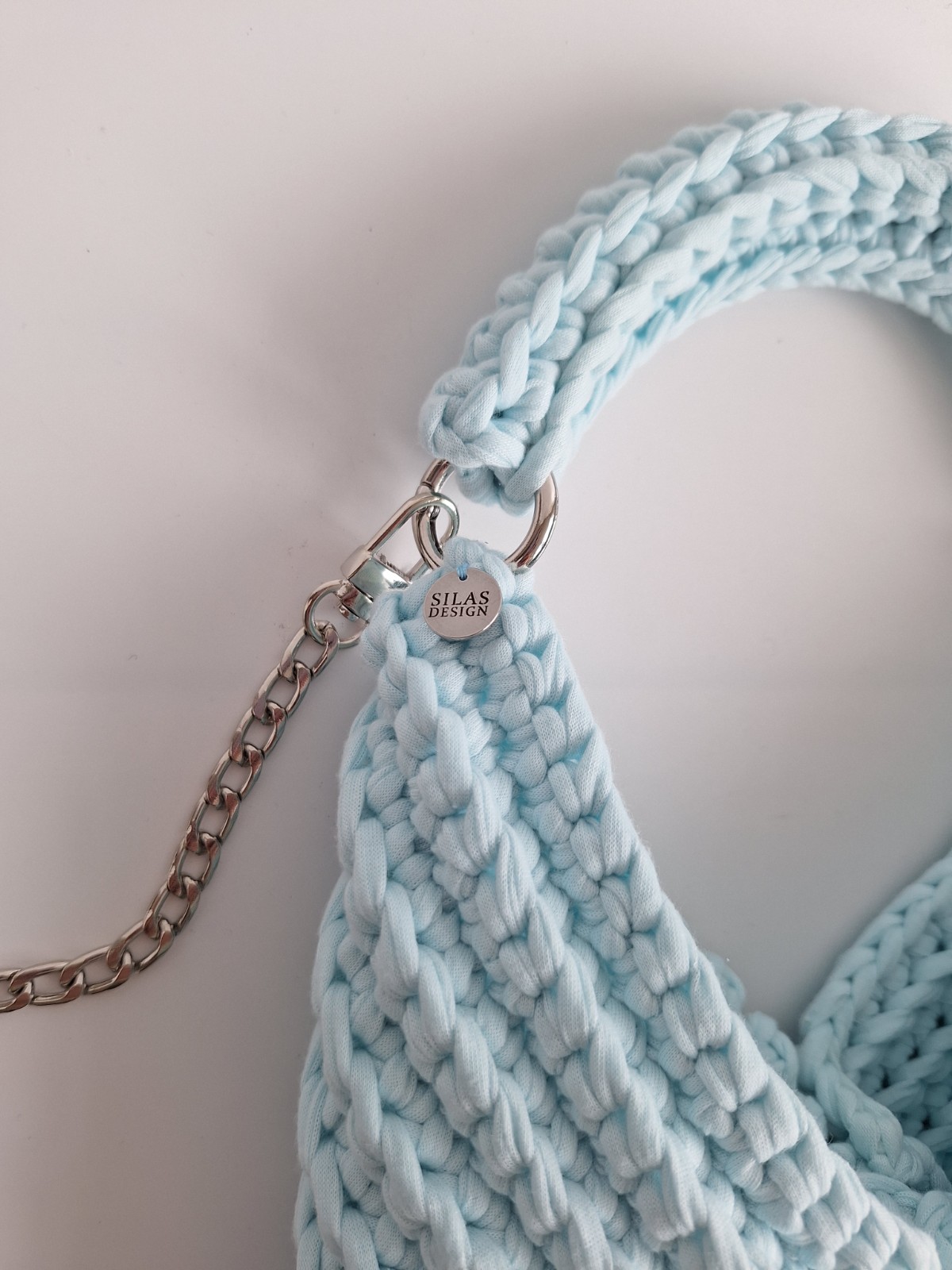 Gehaakte crossbody tas | Lichtblauw