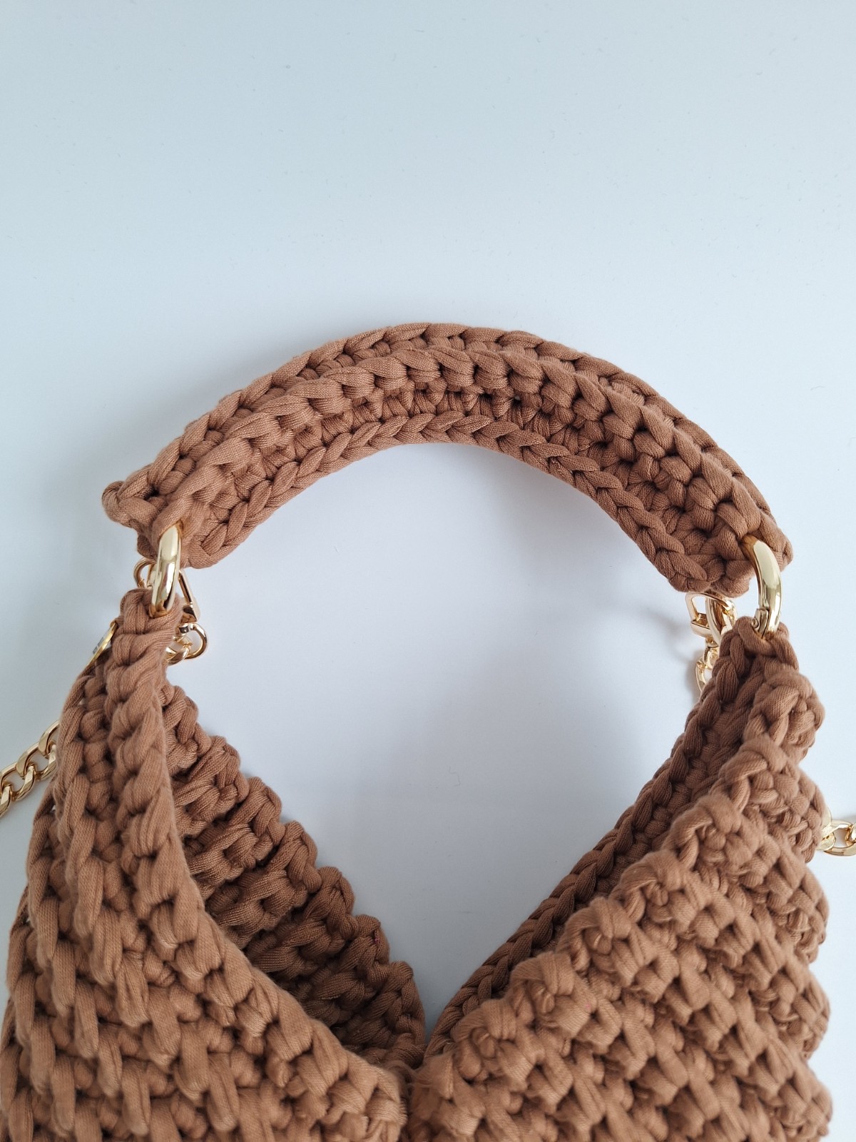 Gehaakte crossbody tas | Lichtbruin