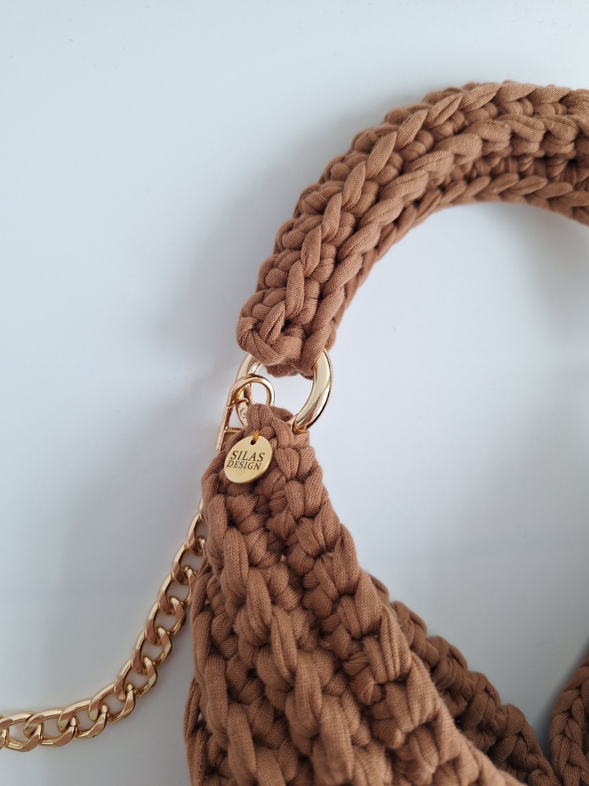 Gehaakte crossbody tas | Lichtbruin