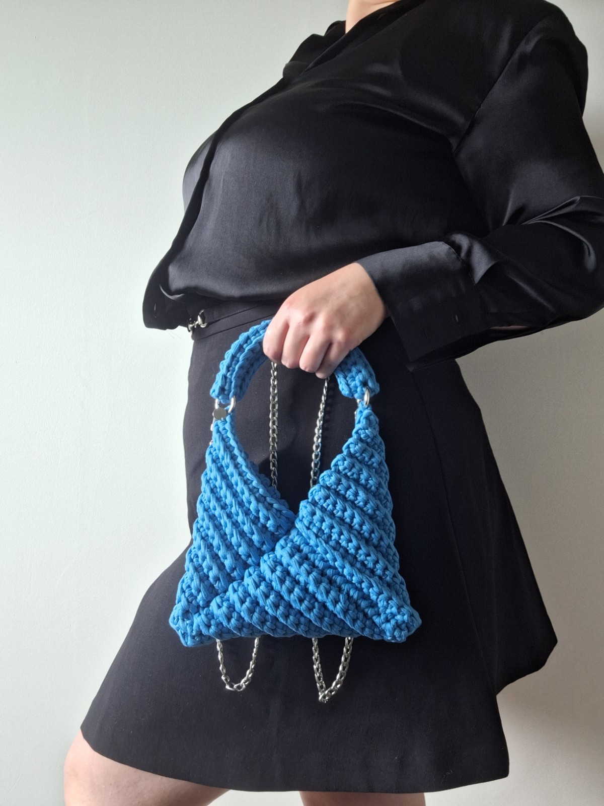 Gehaakte crossbody tas | Petrol