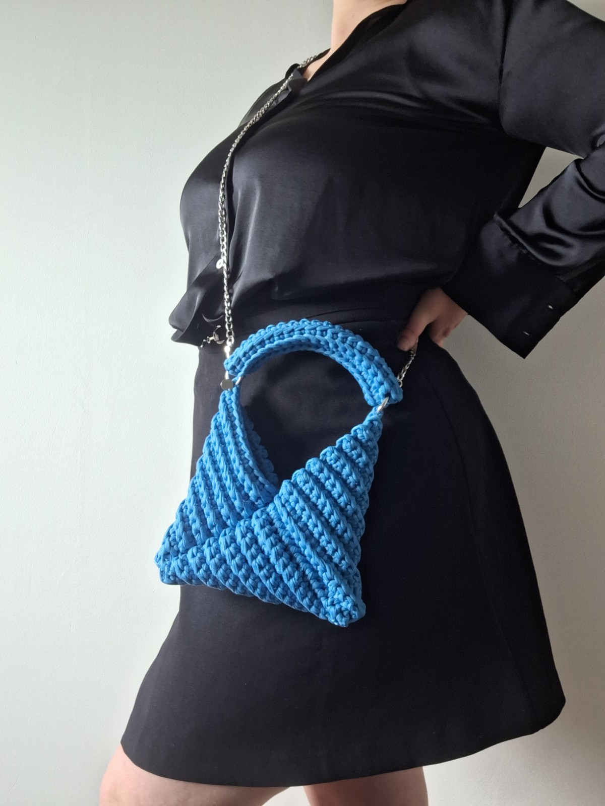 Gehaakte crossbody tas | Petrol