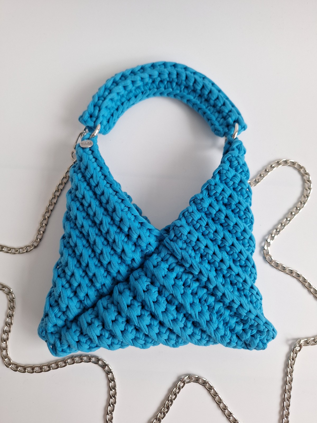 Gehaakte crossbody tas | Petrol