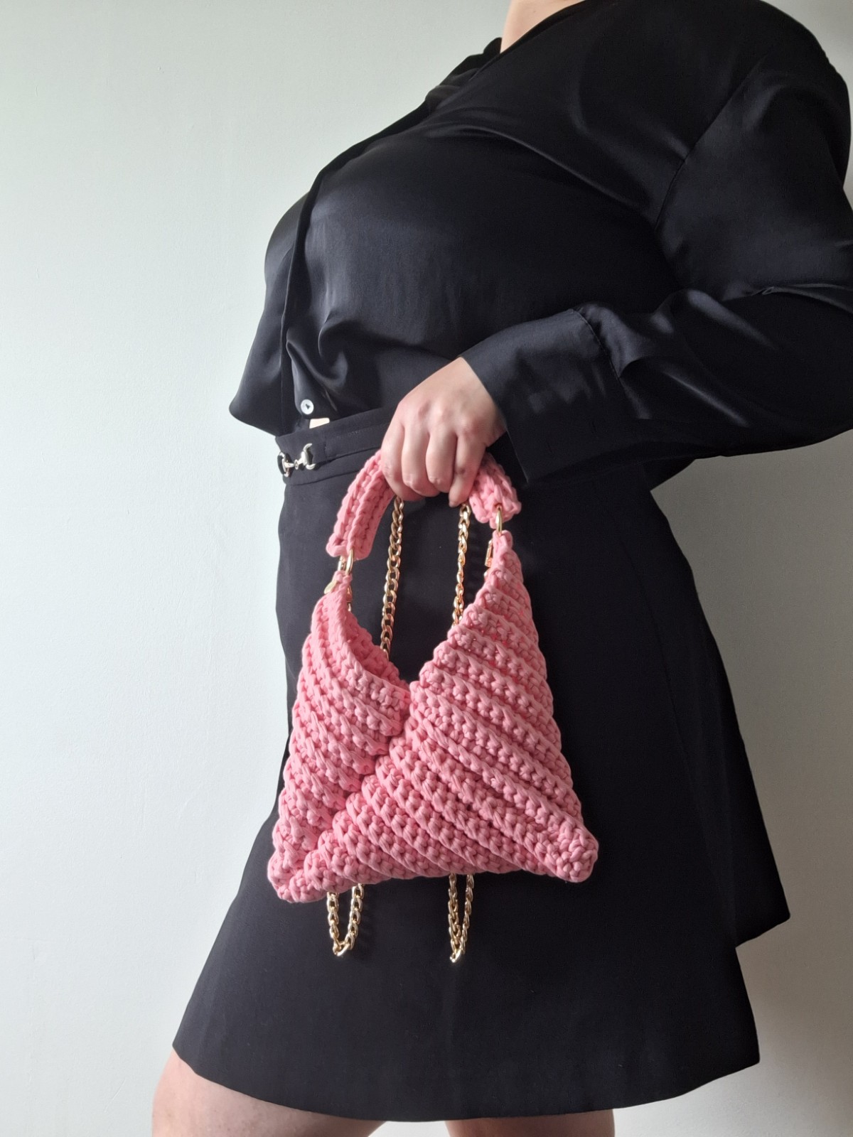 Gehaakte crossbody tas | Roze