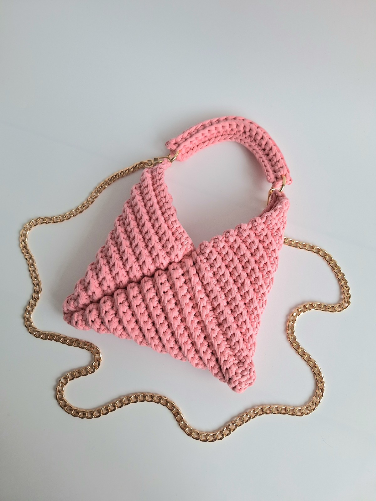 Gehaakte crossbody tas | Roze