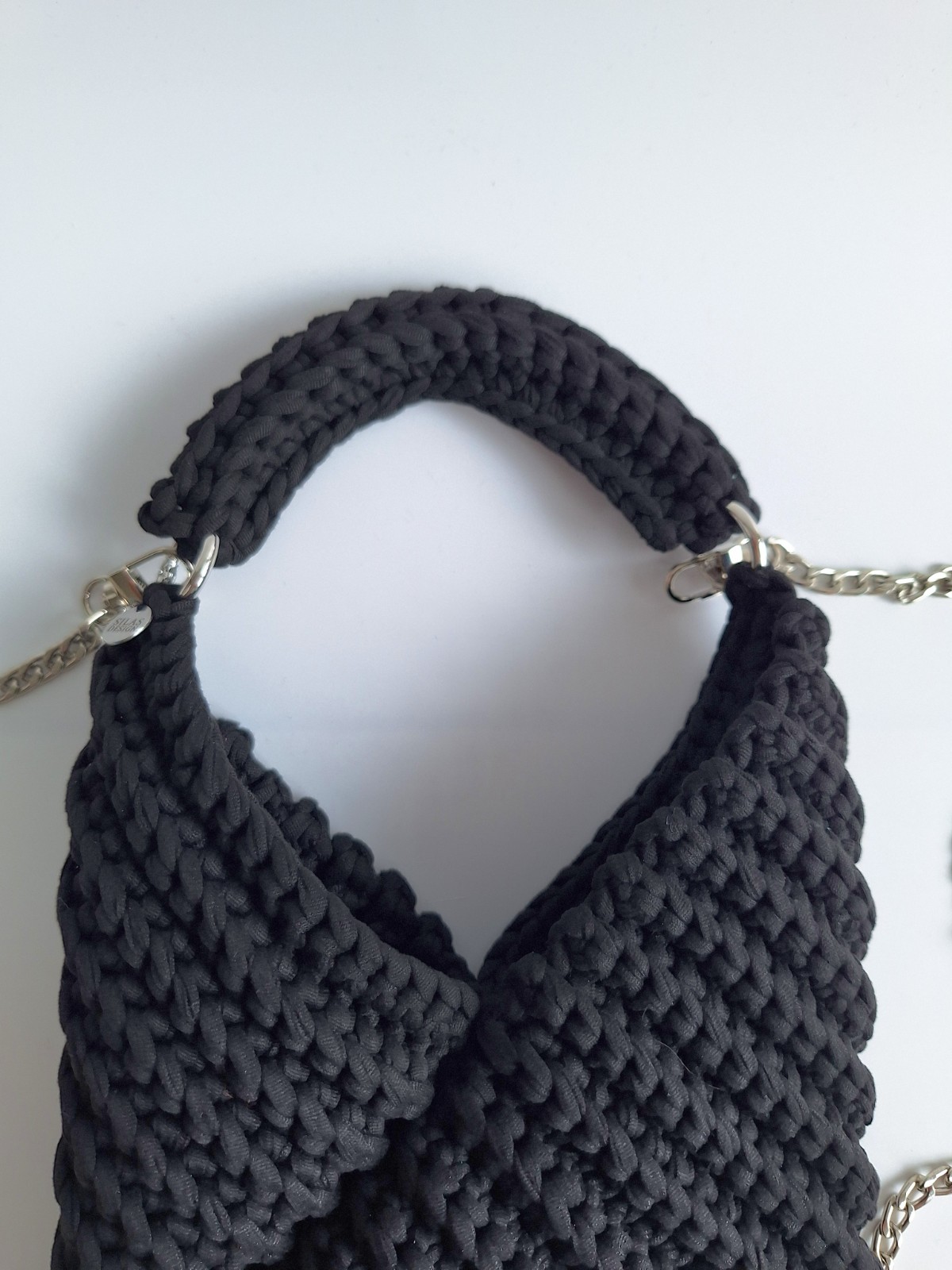 Gehaakte crossbody tas | Zwart