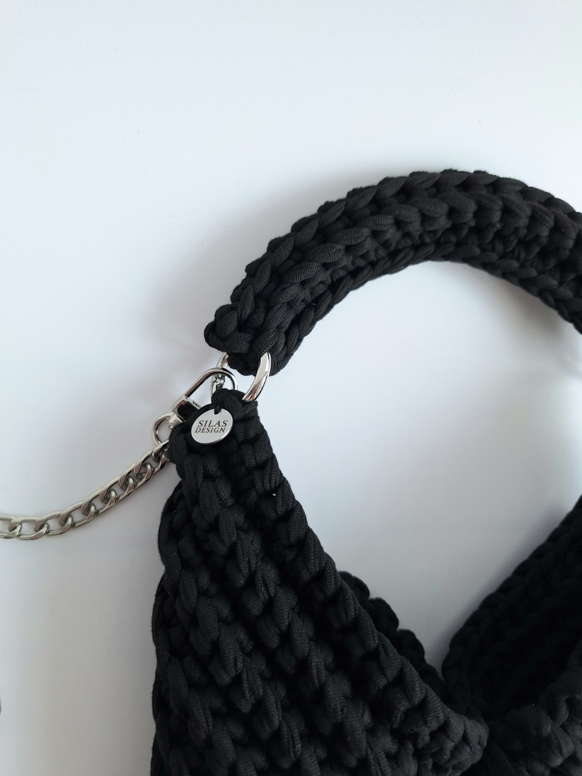 Gehaakte crossbody tas | Zwart