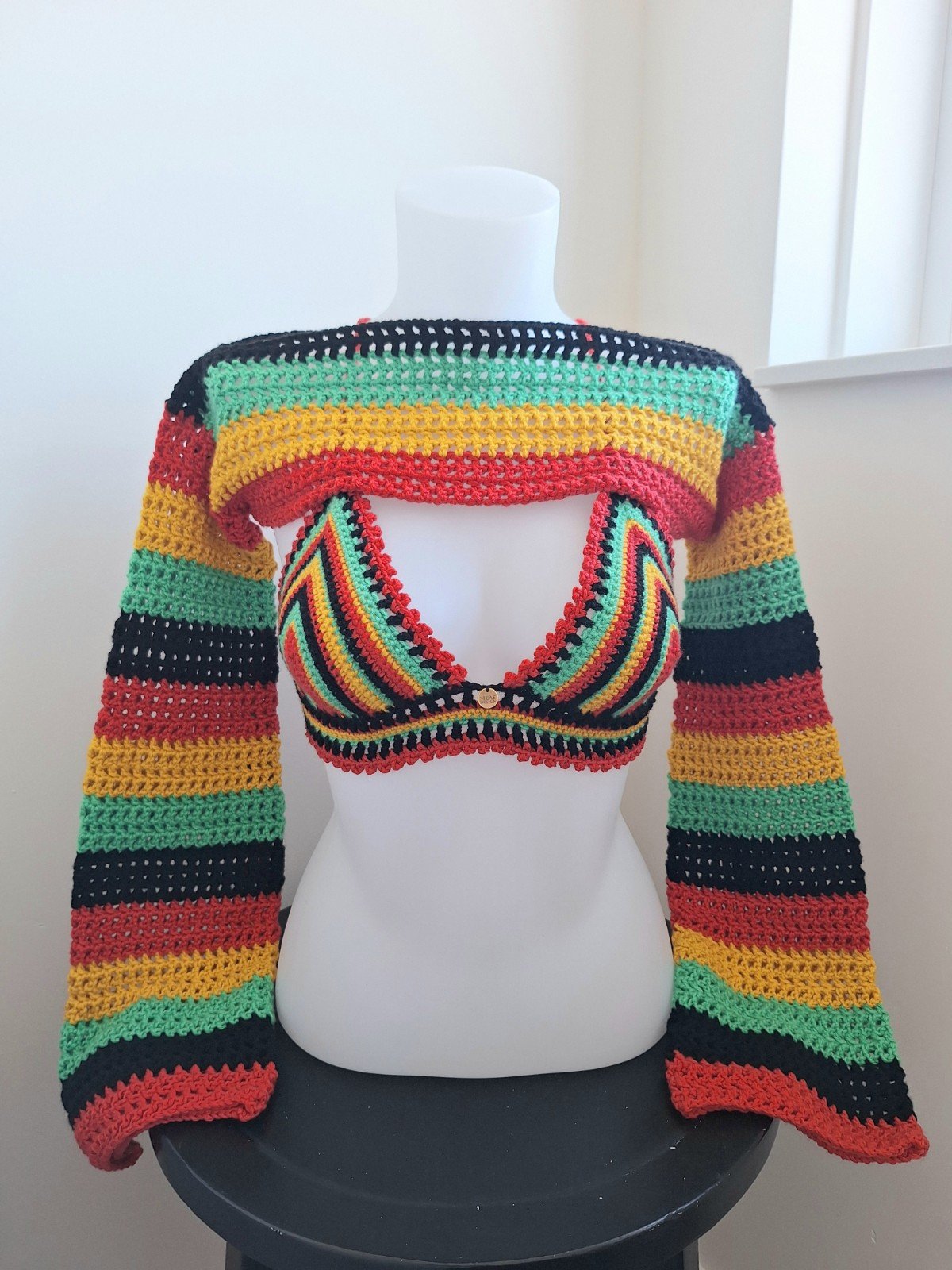Gehaakte shrug | gehaakte bolero 'Reggae' - 89880 Gehaakte shrug | gehaakte bolero 'Reggae'