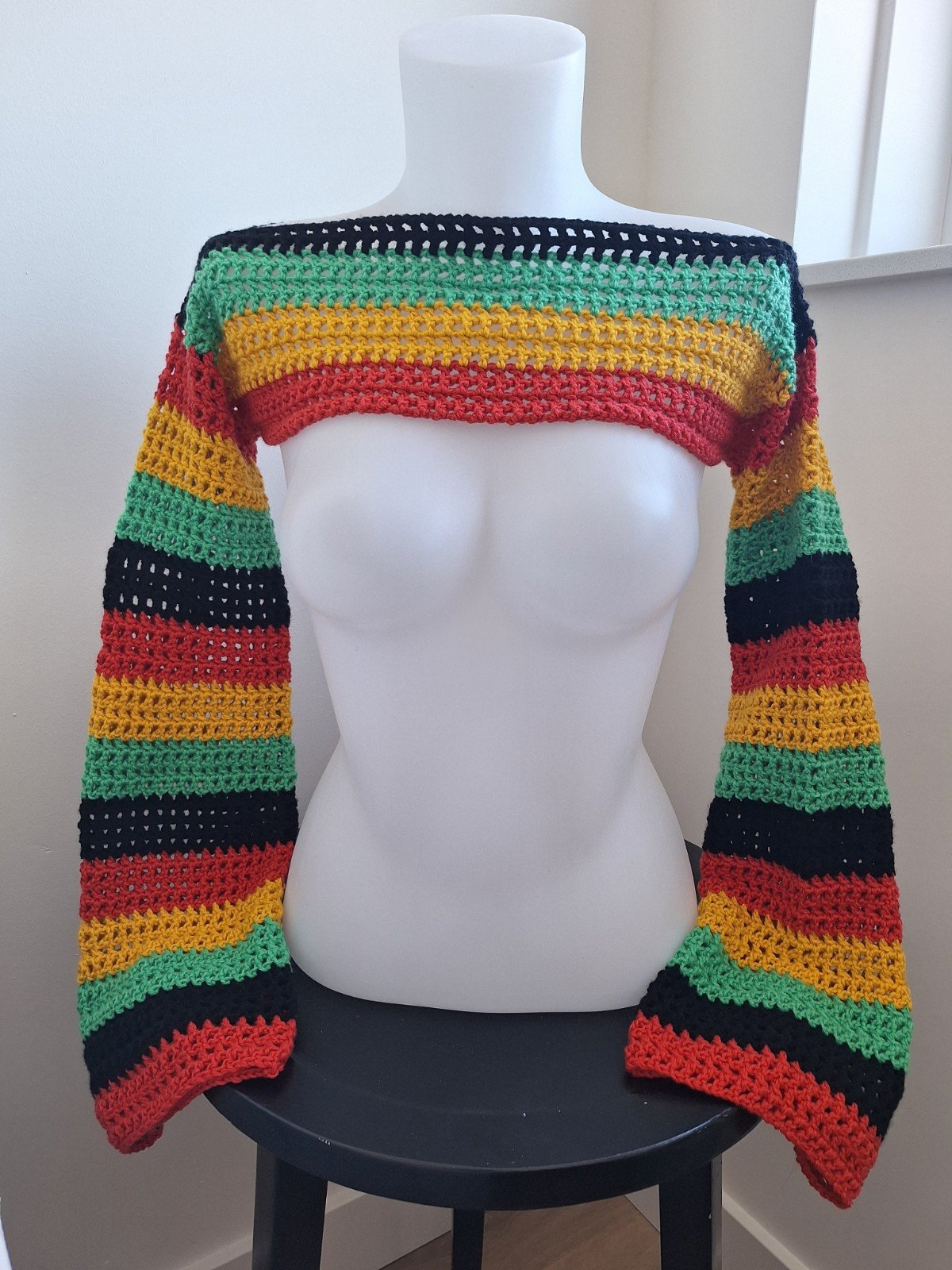 Gehaakte shrug | gehaakte bolero 'Reggae' - 89898 Gehaakte shrug | gehaakte bolero 'Reggae'
