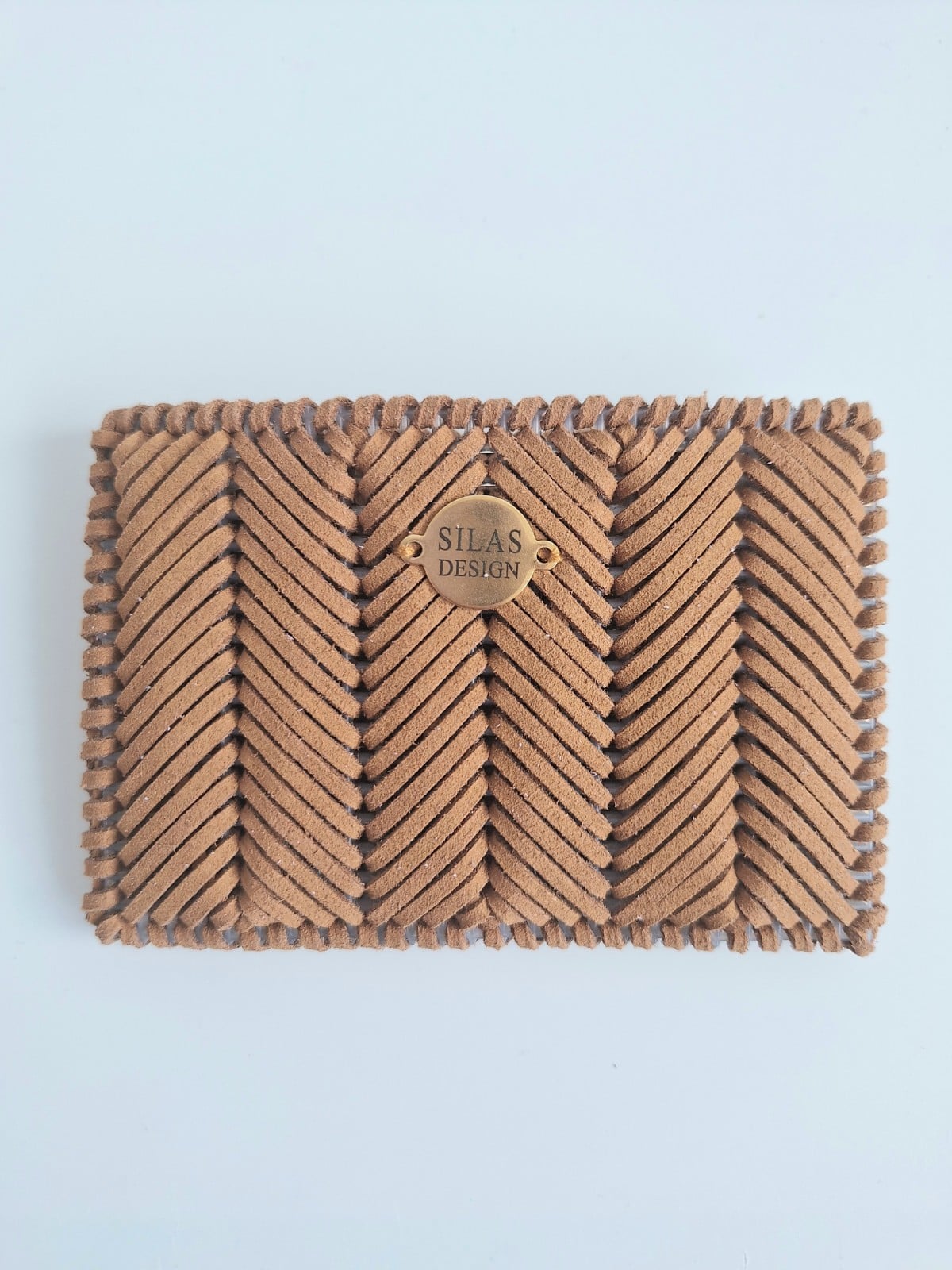 Geweven pasjeshouder | Lichtbruin