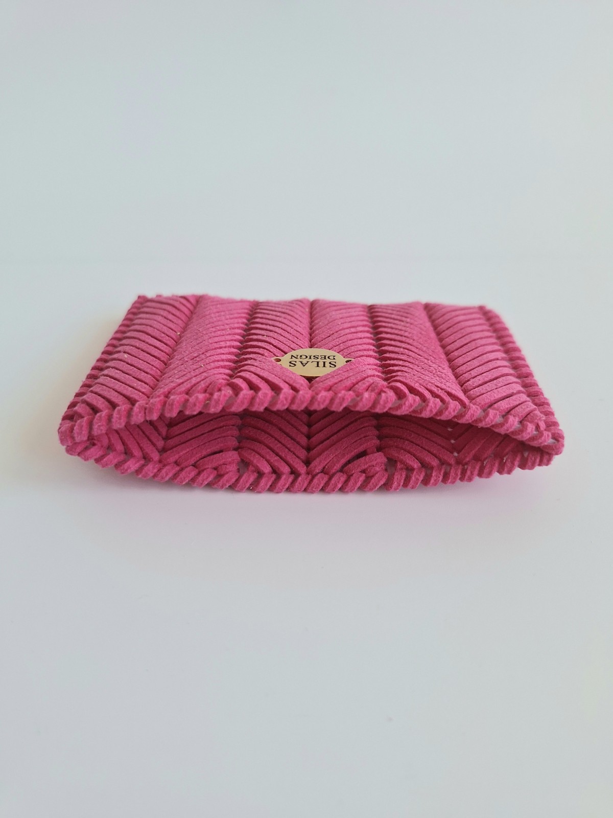 Geweven pasjeshouder | Knalroze