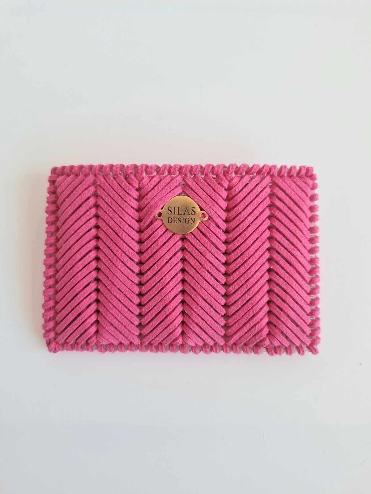 Geweven pasjeshouder | Knalroze