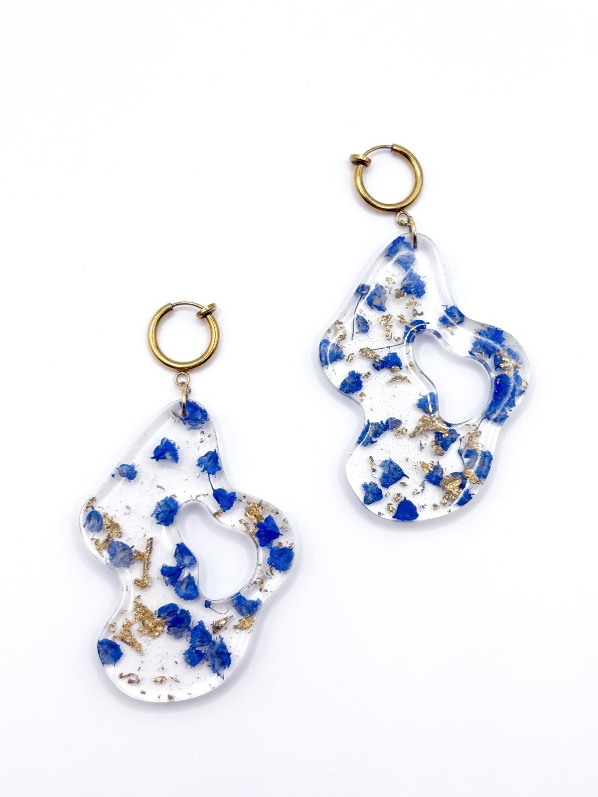 Grote Organische Oorbellen met Echte Bloemen uit Den Haag (The Tide) - 91823 Grote Organische Oorbellen met Echte Bloemen uit Den Haag (The Tide)