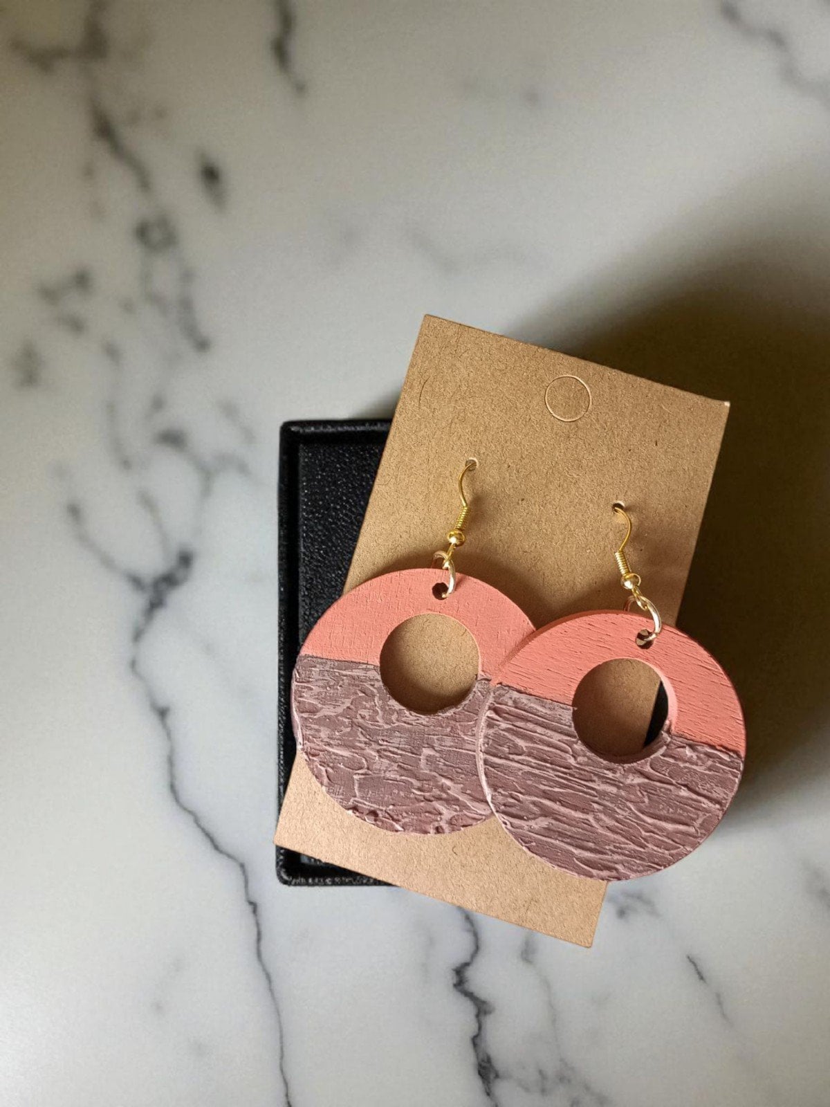 Oorbellen kunst - rond - terra - 91808 Oorbellen kunst - rond - terra