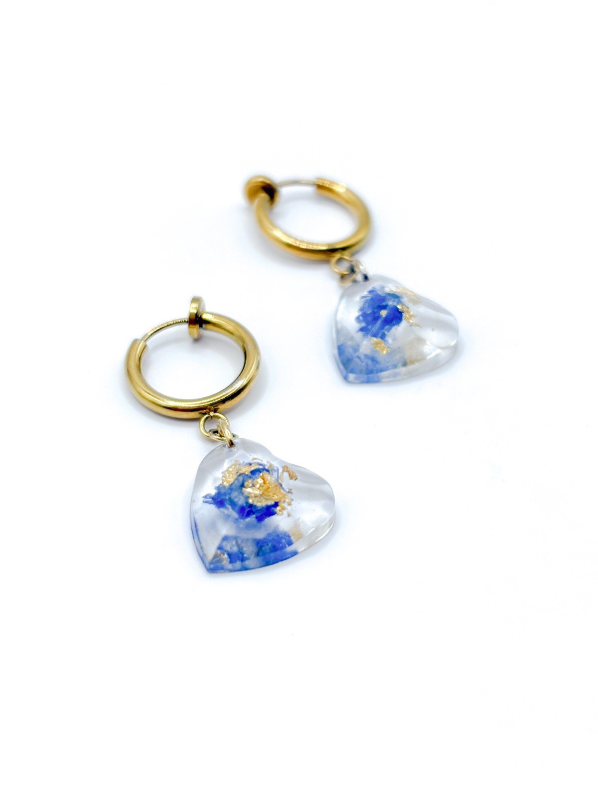 Oorbellen met Hartvormige Hangers en Echte Bloemen uit Den Haag (The … - 91878 Oorbellen met Hartvormige Hangers en Echte Bloemen uit Den Haag (The Tide)