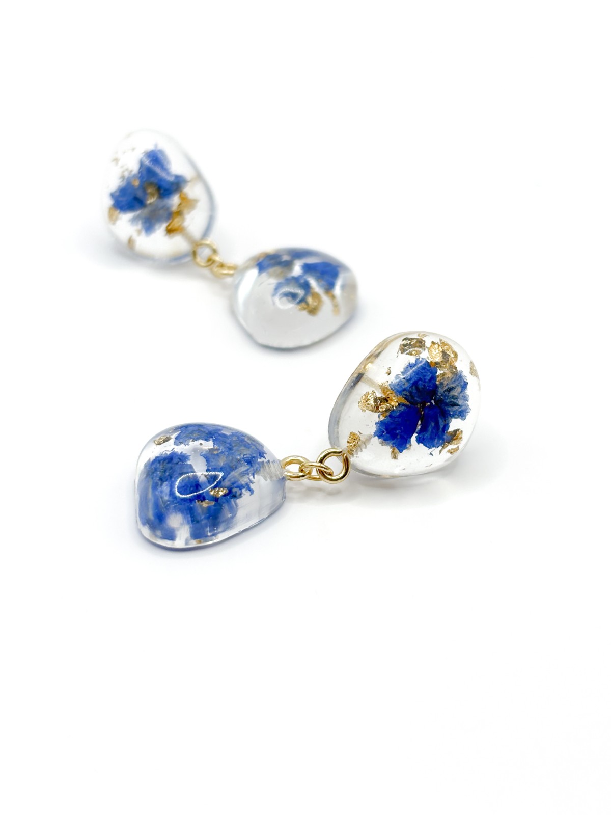 Statement Oorbellen met 2 Stenen Gevuld Echte Bloemen uit Den Haag - 91711 Statement Oorbellen met 2 Stenen Gevuld Echte Bloemen uit Den Haag (The Tide)