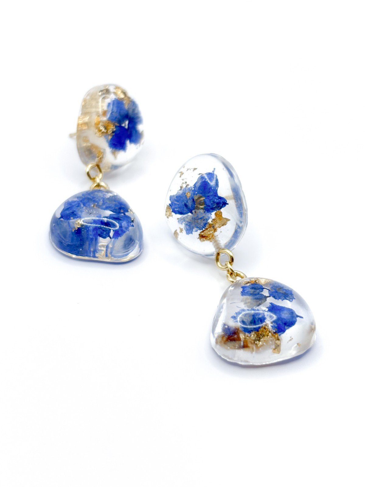 Statement Oorbellen met 2 Stenen Gevuld Echte Bloemen uit Den Haag - 91713 Statement Oorbellen met 2 Stenen Gevuld Echte Bloemen uit Den Haag (The Tide)