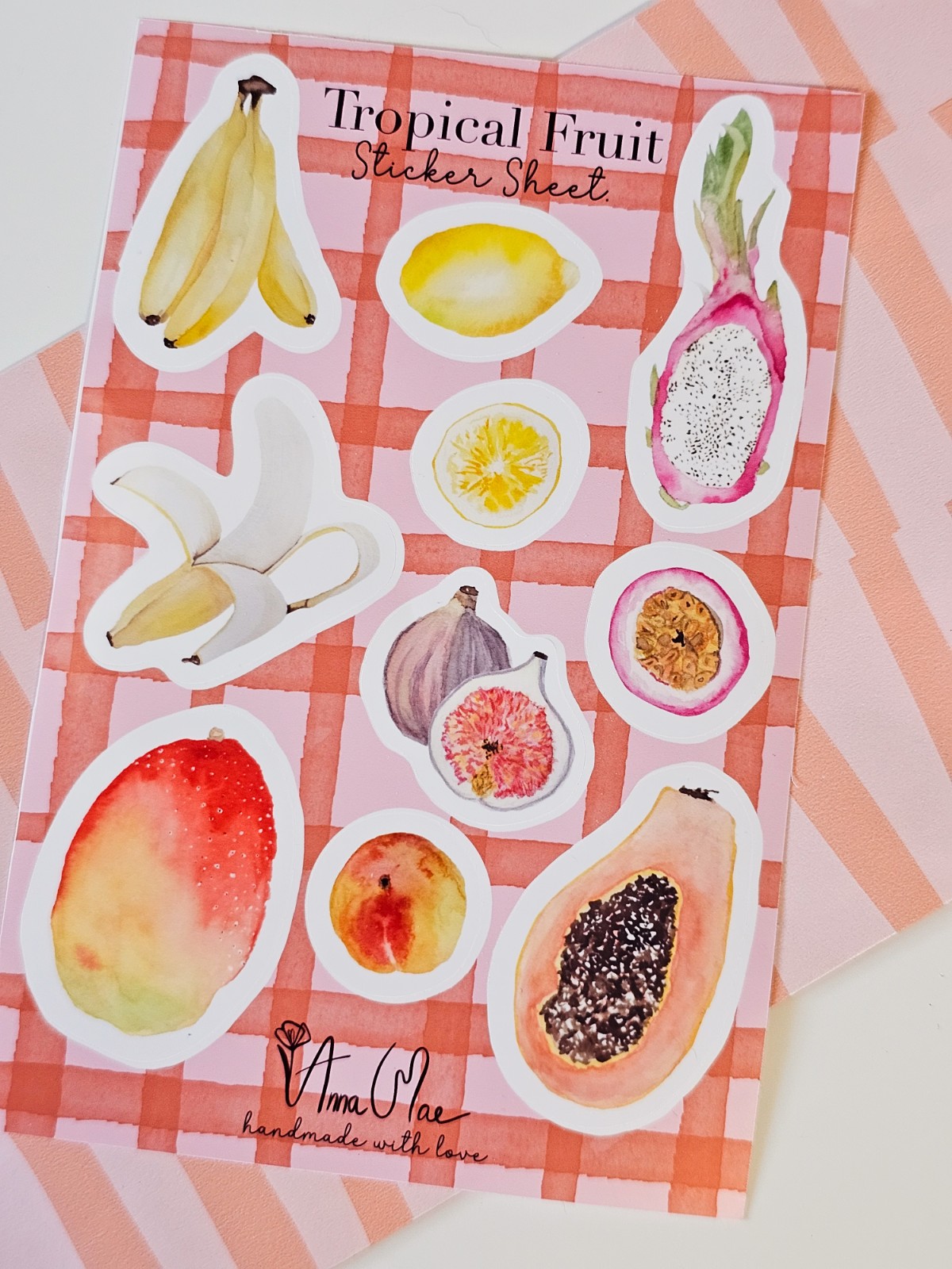 Stickervel fruit – 10 vrolijke vinyl stickers (10x15 cm) - Anna-Mae… - 91952 Stickervel fruit – 10 vrolijke vinyl stickers (10x15 cm) - Anna-Mae Studio