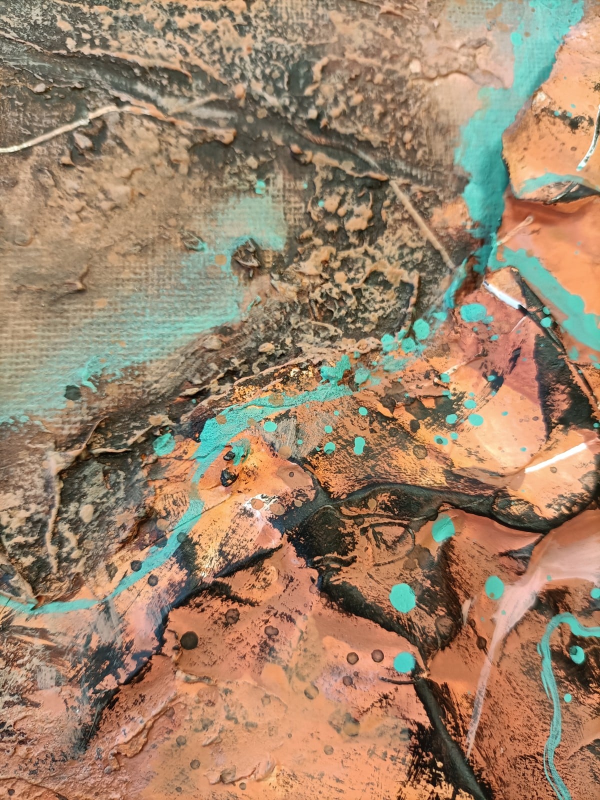 Terracotta schilderij - mixed media 3D