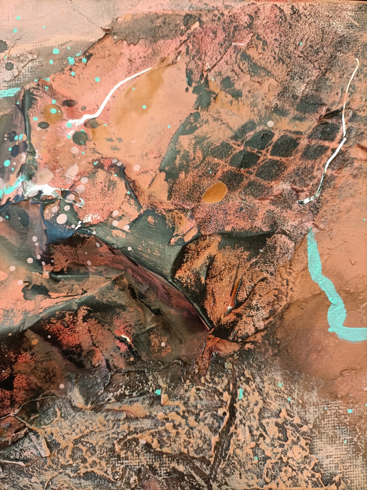 Terracotta schilderij - mixed media 3D