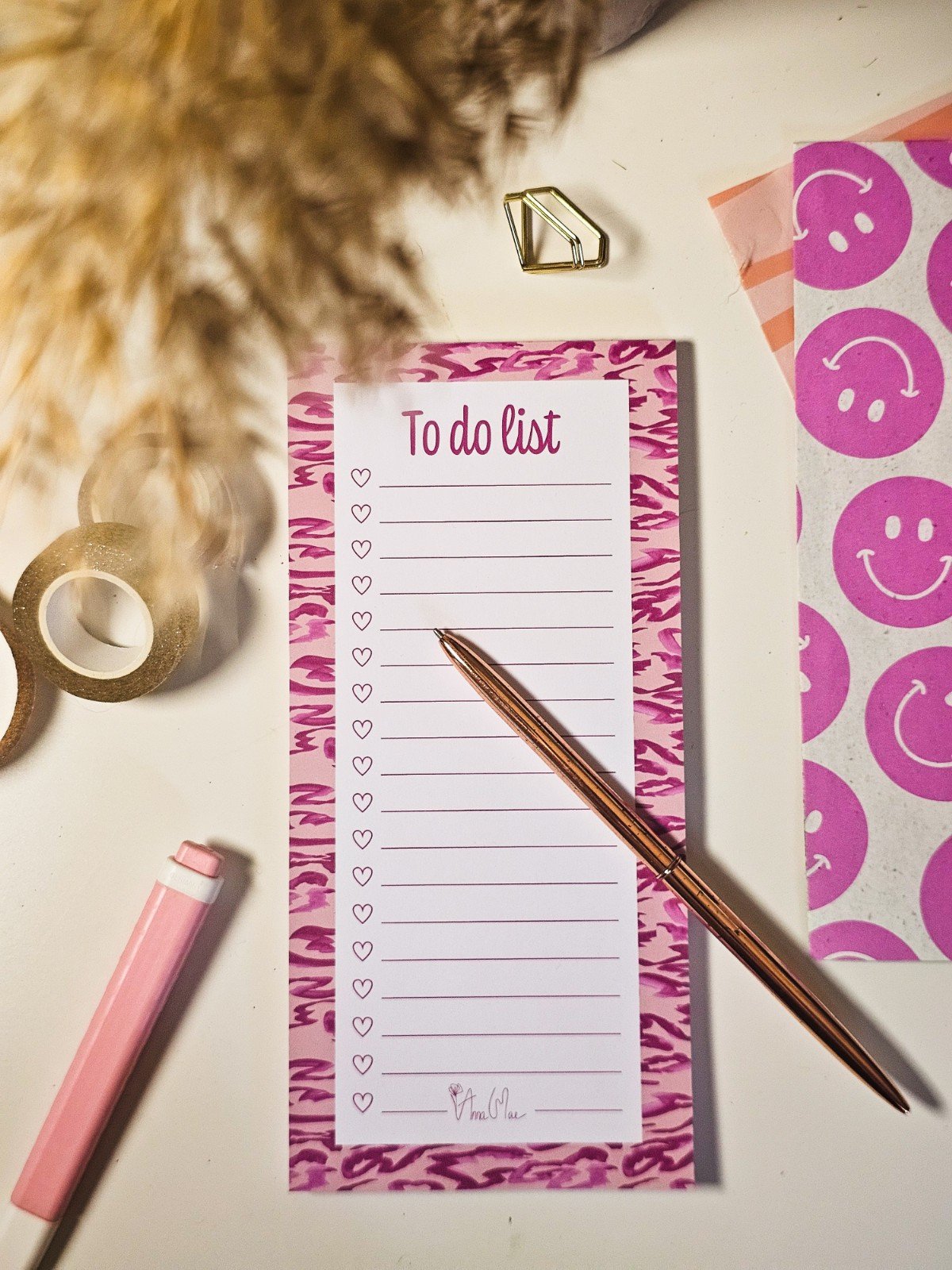 To Do Lijst Planner | Zebra Print in Roze & Rood – Anna-Mae Studio