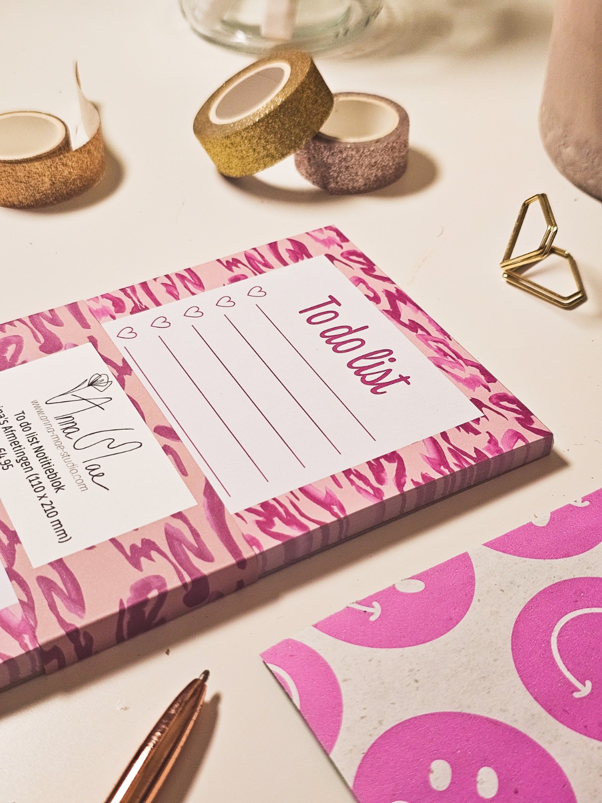 To Do Lijst Planner | Zebra Print in Roze & Rood – Anna-Mae Studio