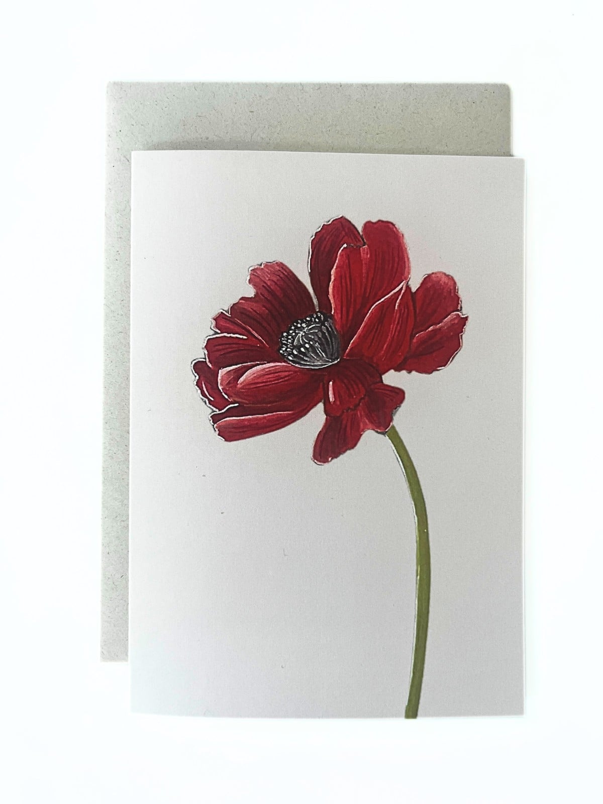 Wenskaart geboortebloem augustus 'Klaproos'