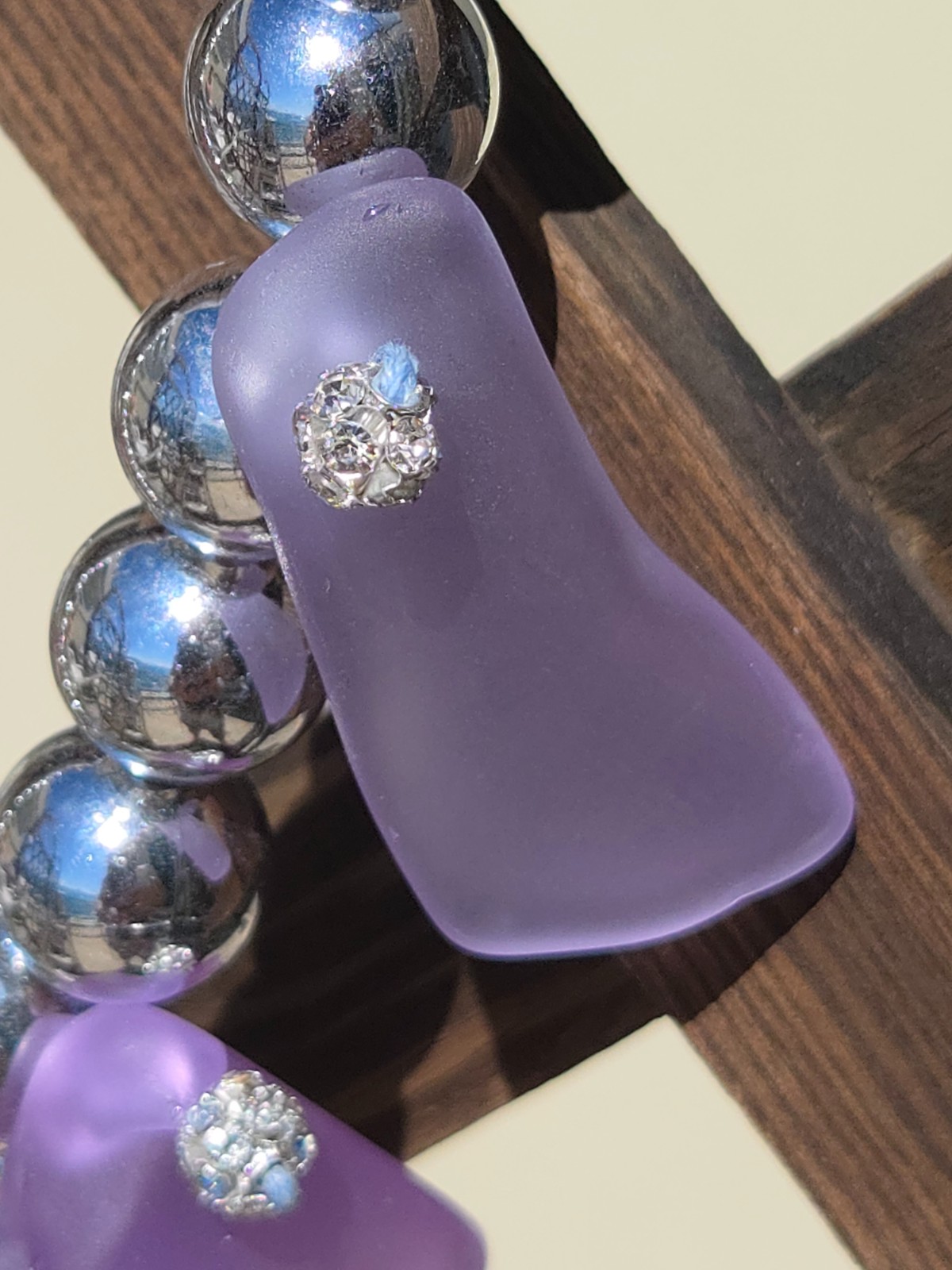 Zeeglas, Schelpen en Glitter ketting