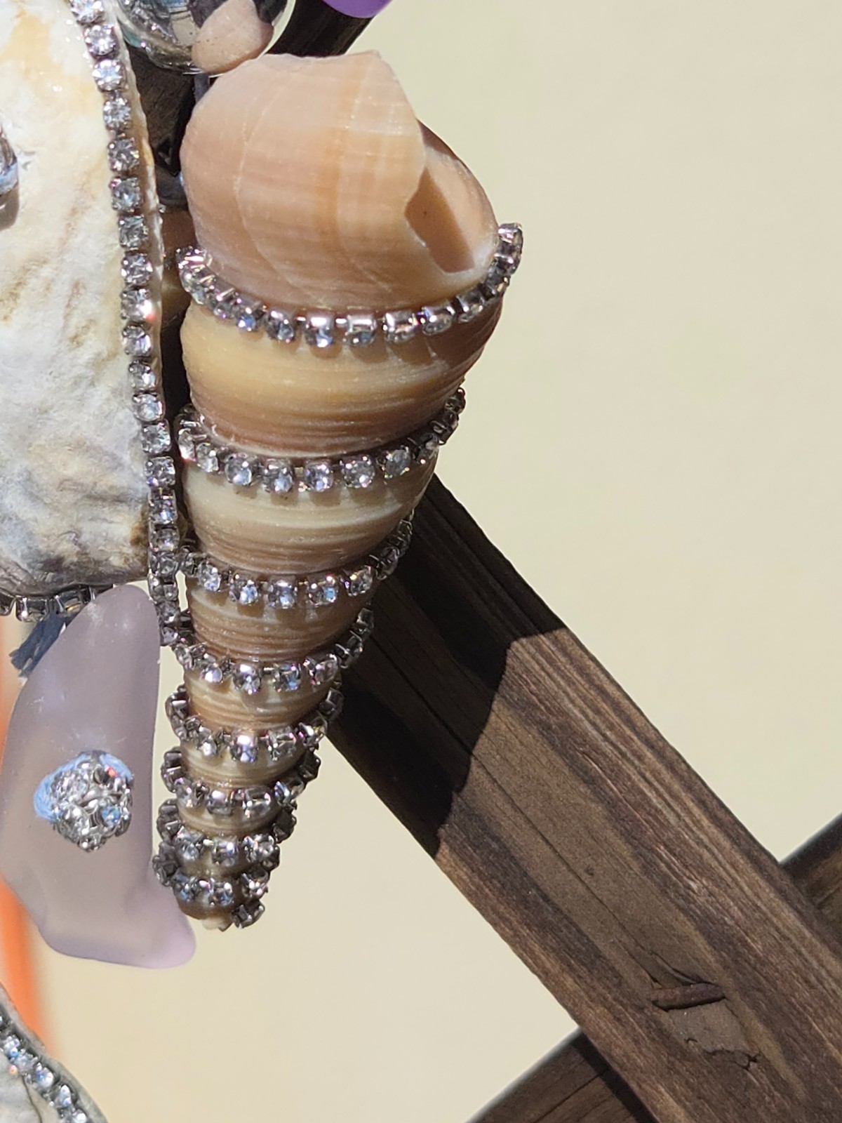 Zeeglas, Schelpen en Glitter ketting