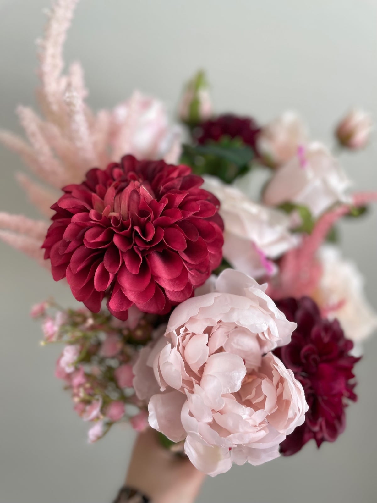 Zijden bloemen boeket “salmora”