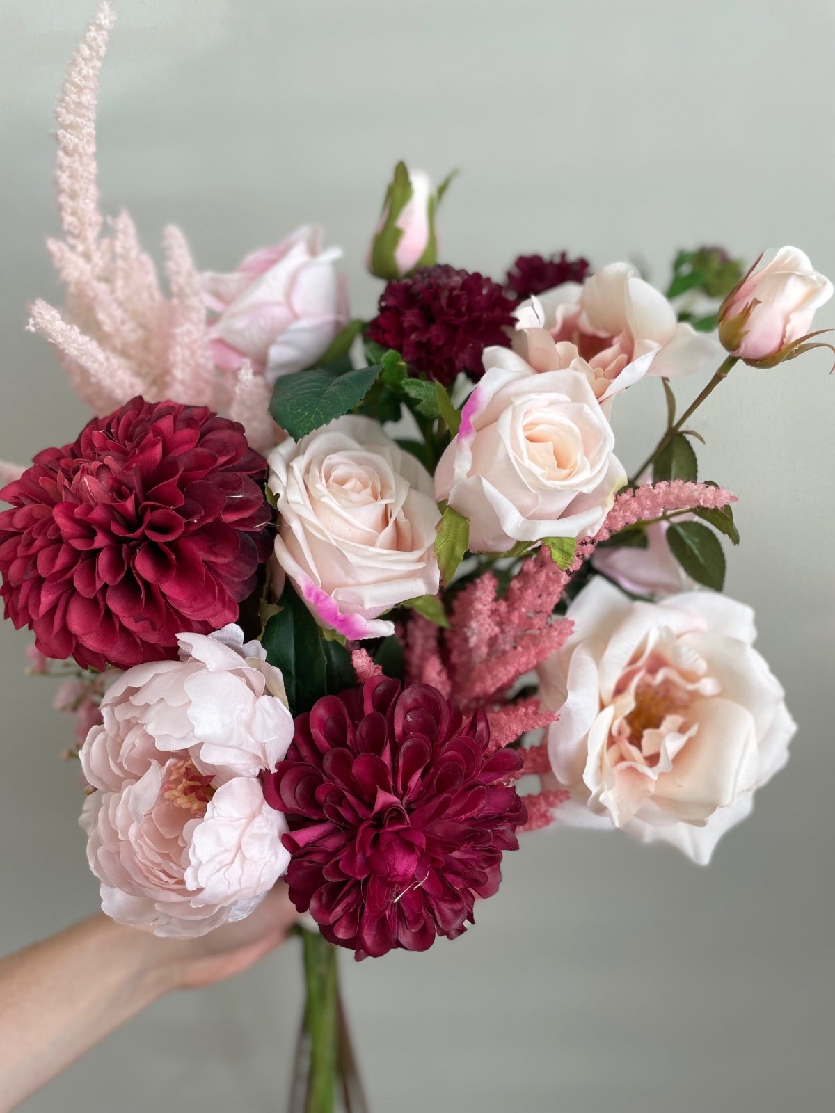 Zijden bloemen boeket “salmora”