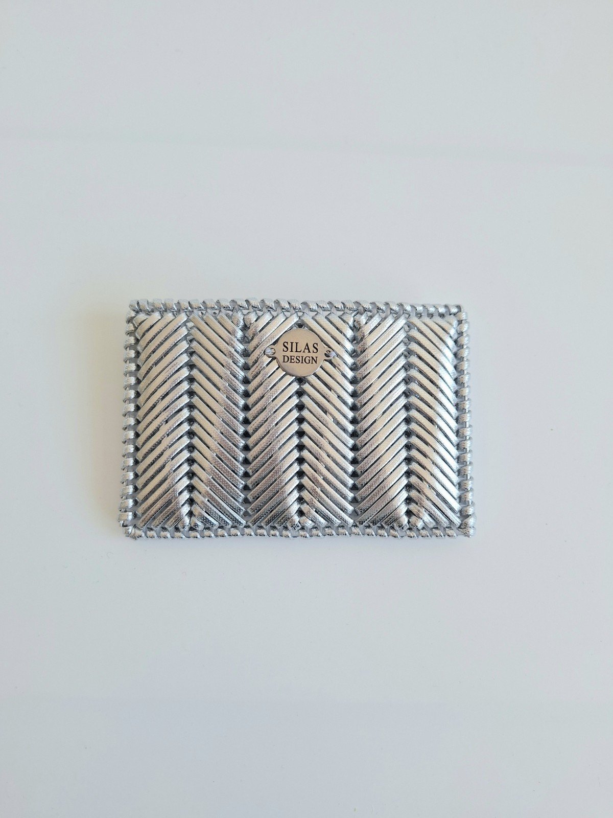 geweven pasjeshouder 'Metallic zilver' - 89977 geweven pasjeshouder | Metallic zilver
