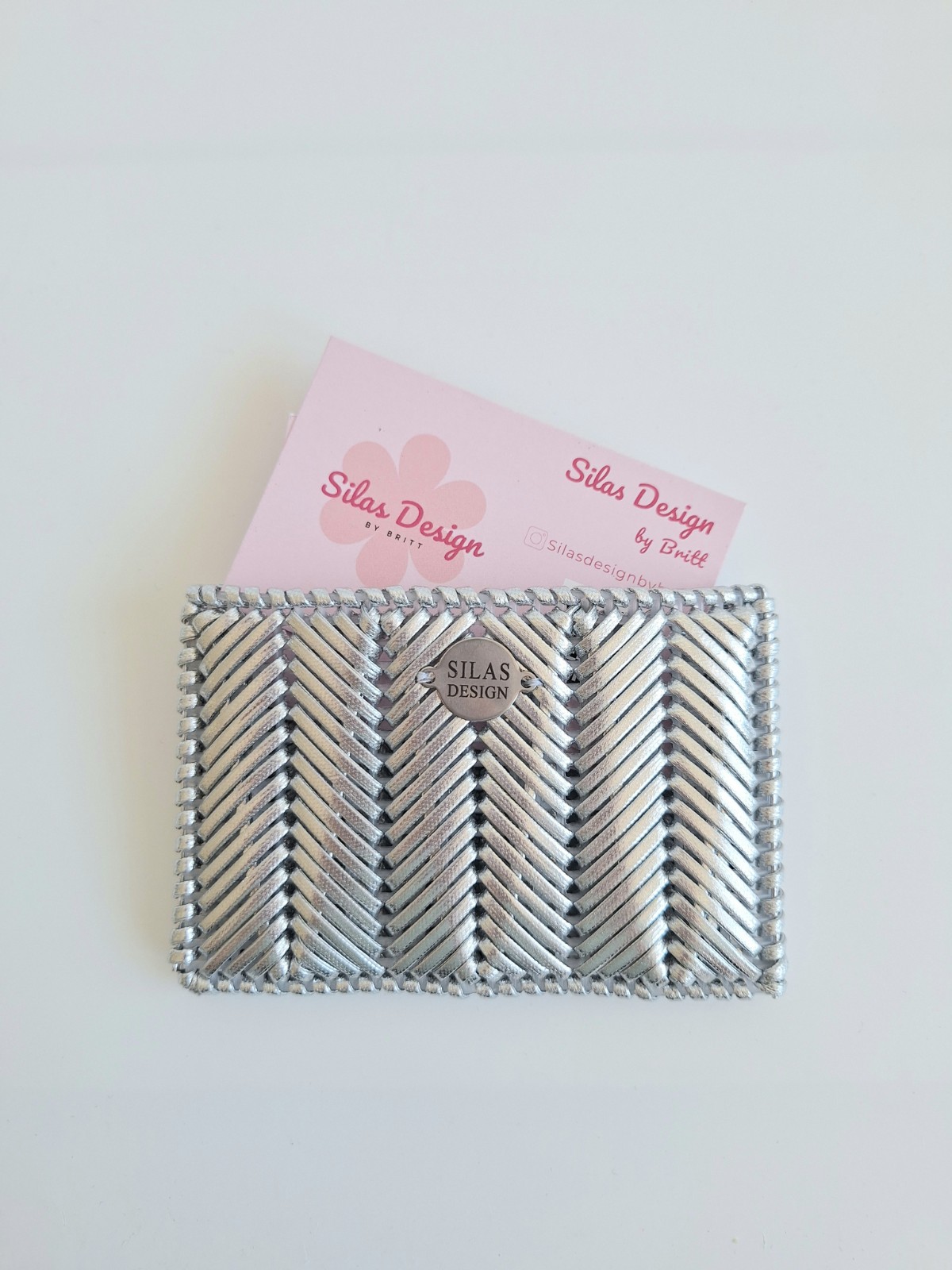 geweven pasjeshouder 'Metallic zilver' - 89978 geweven pasjeshouder | Metallic zilver