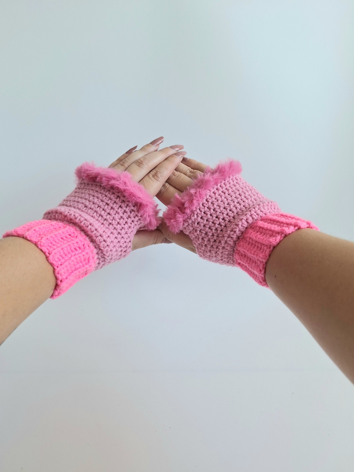 Gehaakte handschoenen - gehaakte vingerloze handschoenen | Barbie girl