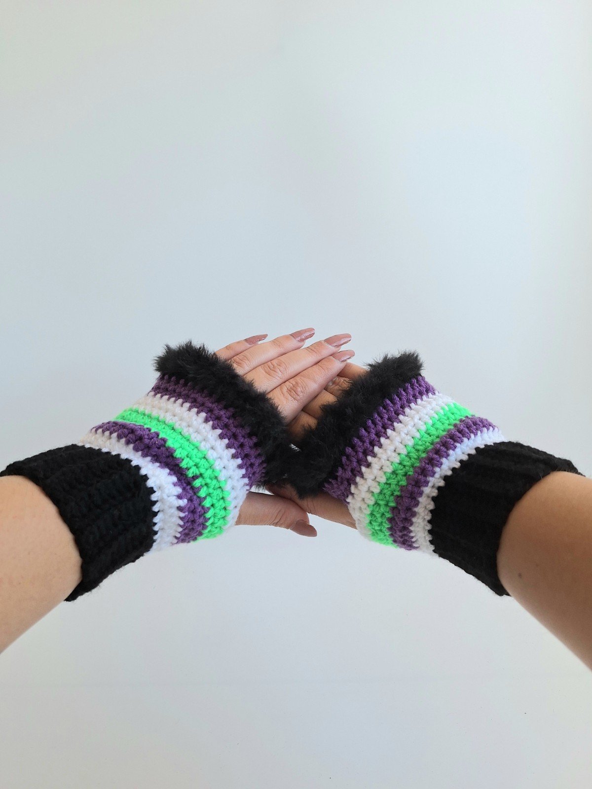 Gehaakte handschoenen - gehaakte vingerloze handschoenen | Beetlejuic… - 96967 Gehaakte handschoenen - gehaakte vingerloze handschoenen | Beetlejuice vibes