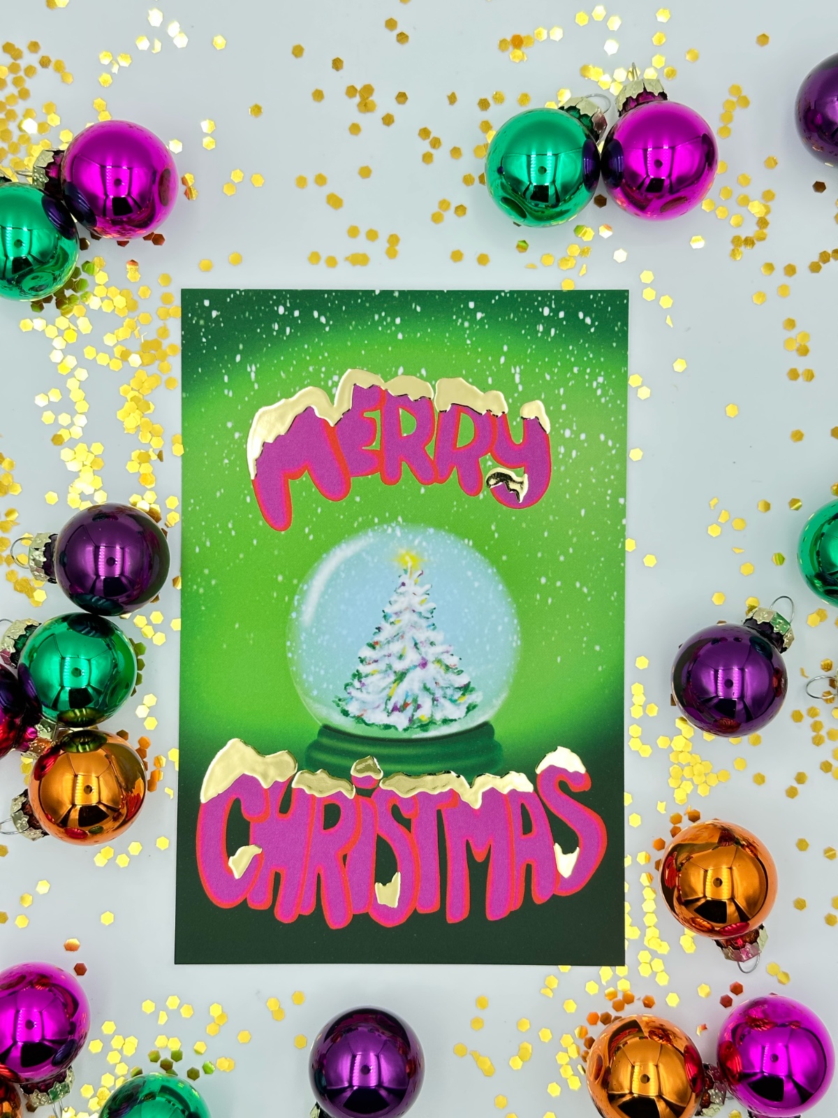 Kerstkaart "Merry Christmas Snowball"