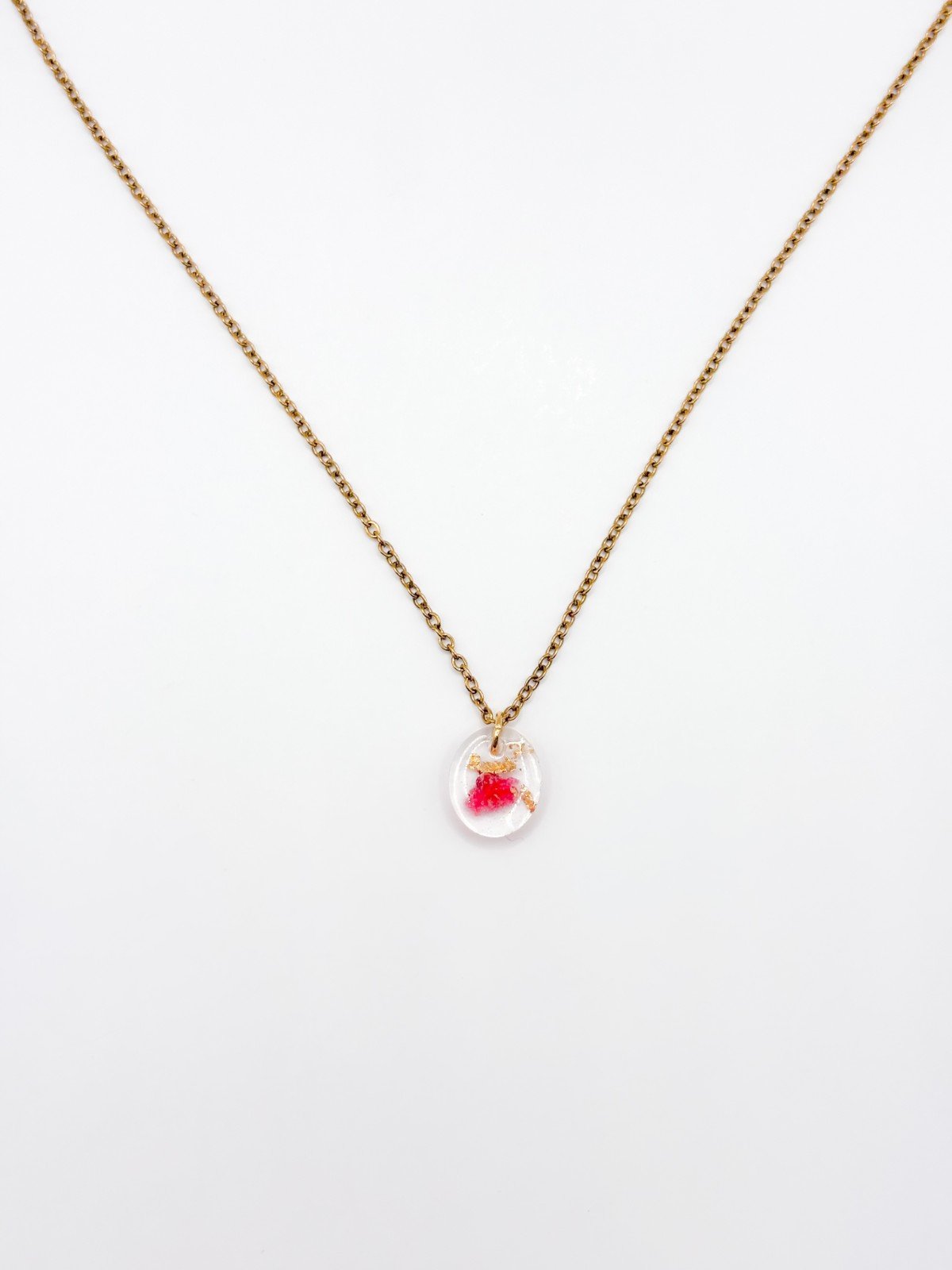 Ketting met Ovaalvormige Hanger Gevuld met Echte Bloem uit Utrecht (T… - 96498 Ketting met Ovaalvormige Hanger Gevuld met Echte Bloem uit Utrecht (The Blossom Chapter)