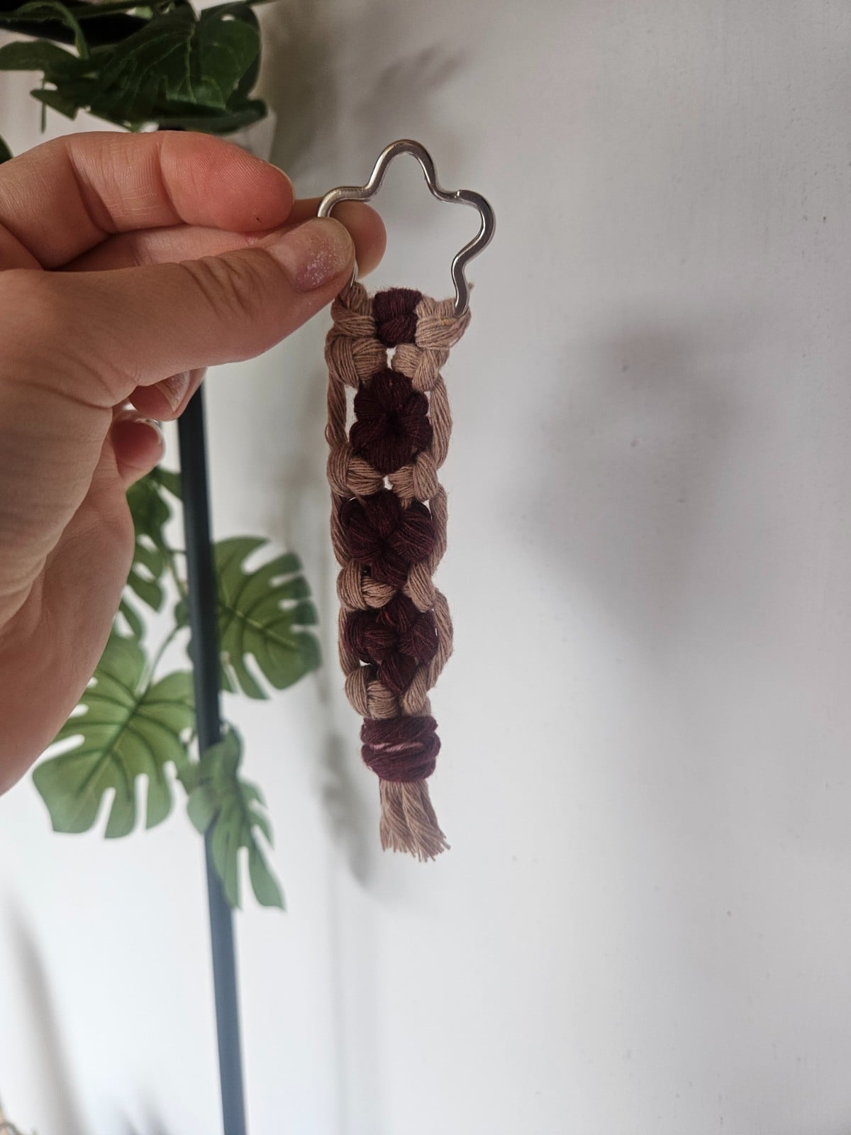 Macrame flower keychain